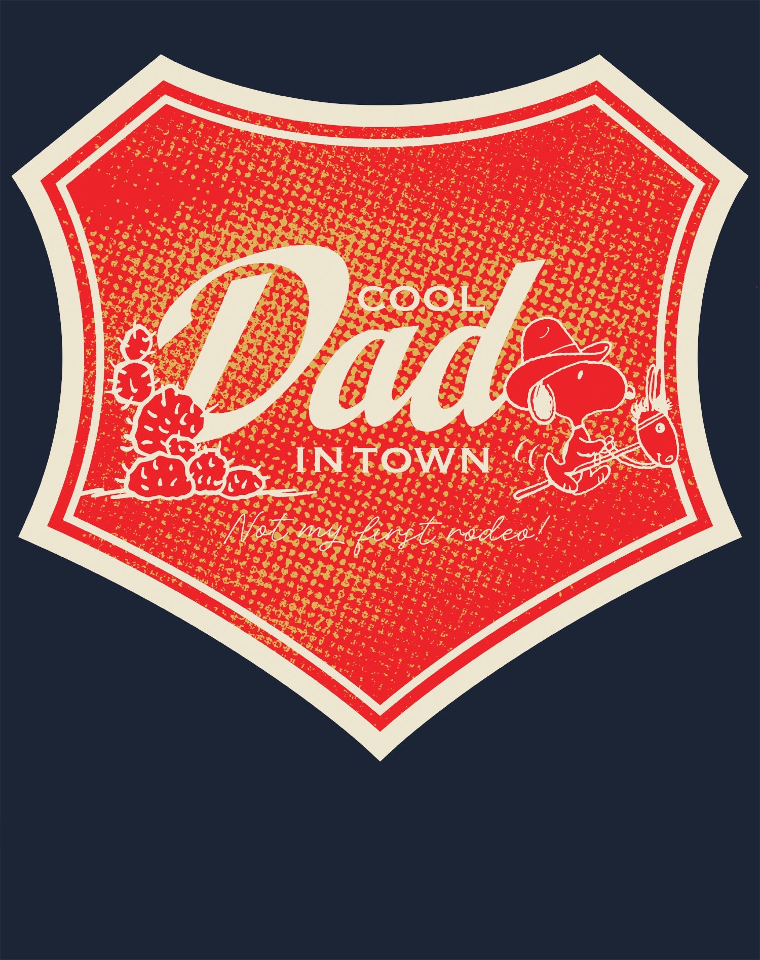 Peanuts Snoopy Fathers Day Cool Best Greatest Dad Rodeo Cowboy Retro Official Men's T-Shirt
