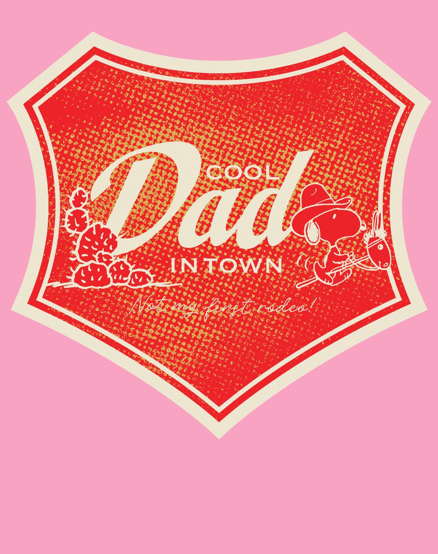 Peanuts Snoopy Fathers Day Cool Best Greatest Dad Rodeo Cowboy Retro Official Men's T-Shirt