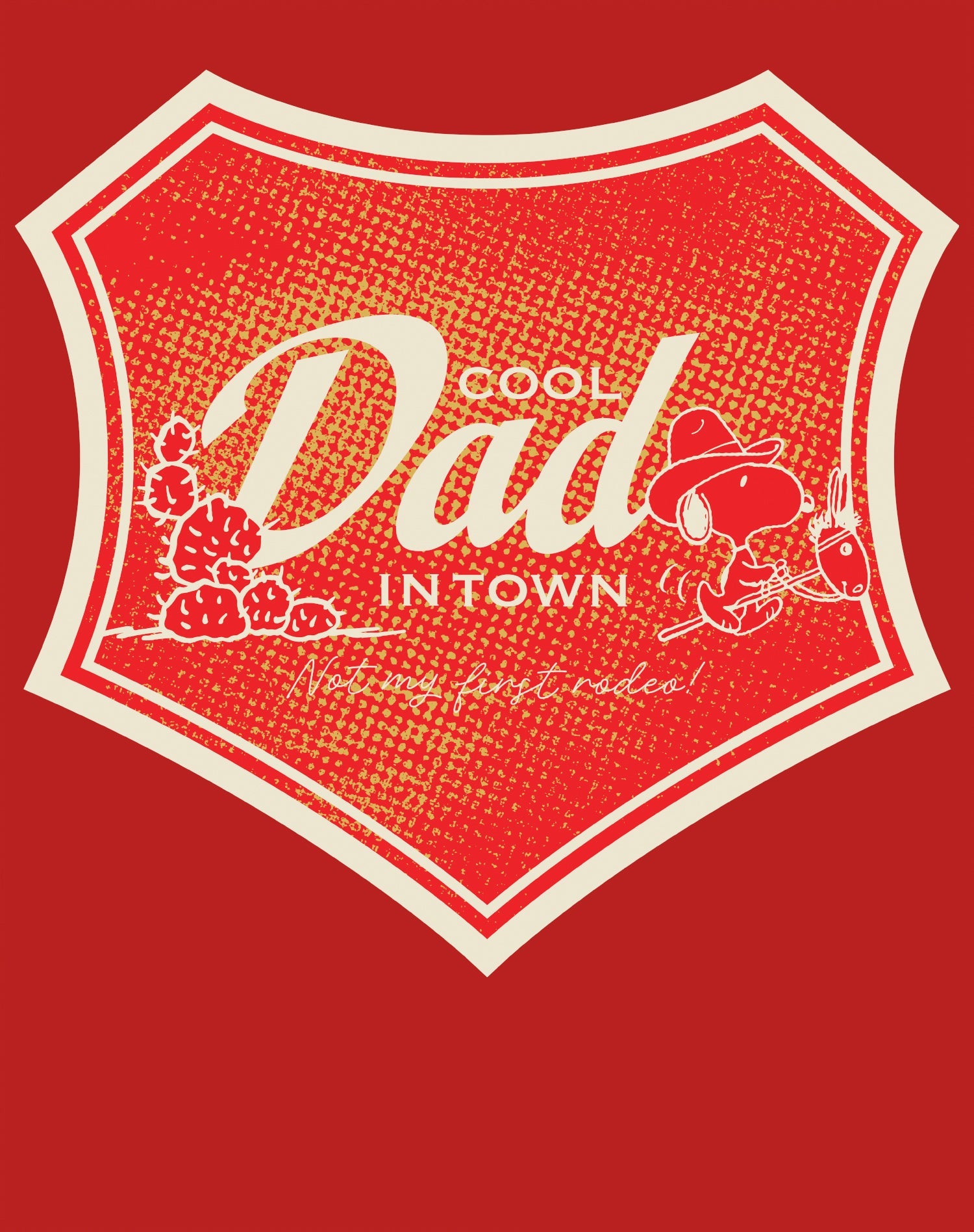 Peanuts Snoopy Fathers Day Cool Best Greatest Dad Rodeo Cowboy Retro Official Men's T-Shirt