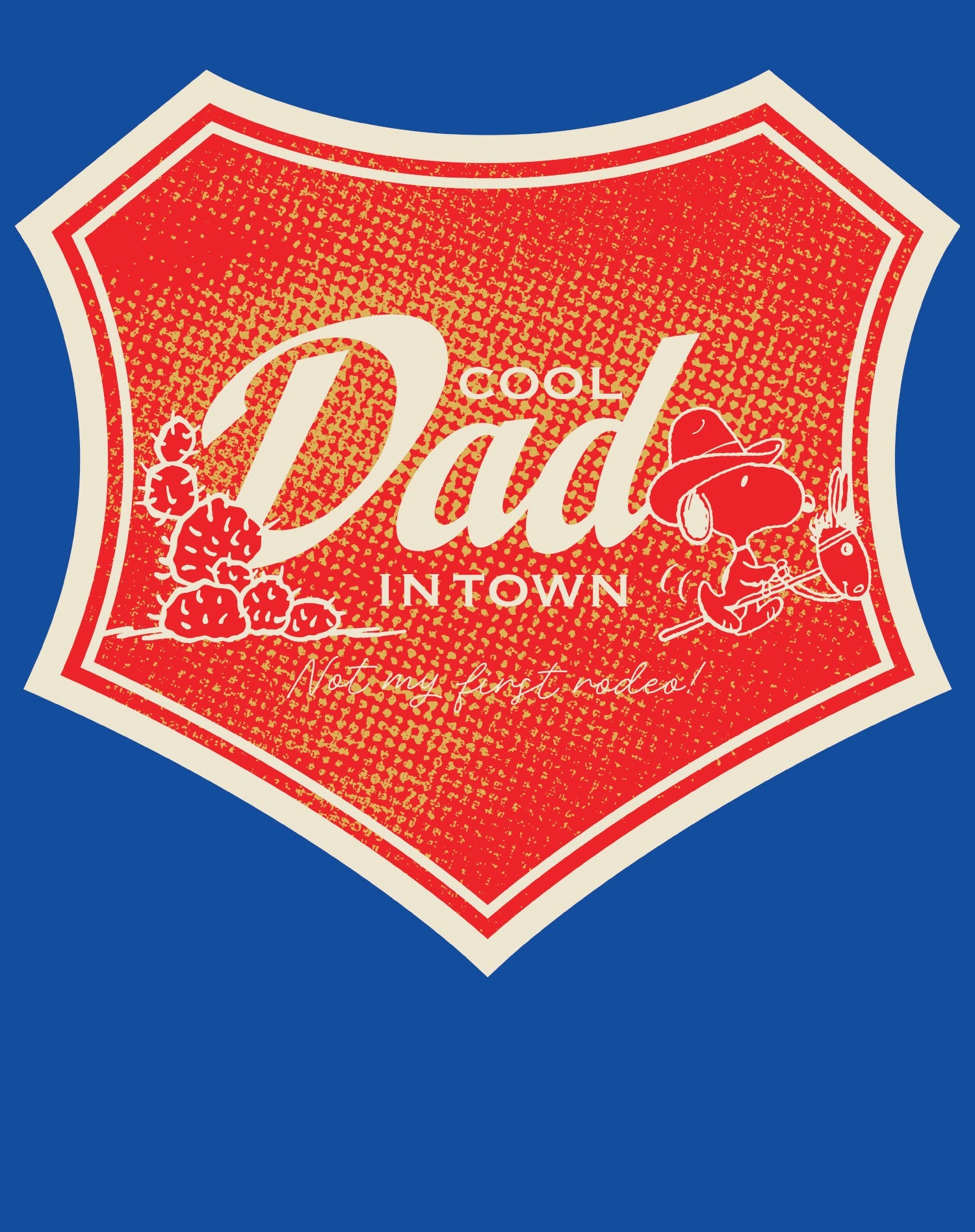 Peanuts Snoopy Fathers Day Cool Best Greatest Dad Rodeo Cowboy Retro Official Men's T-Shirt