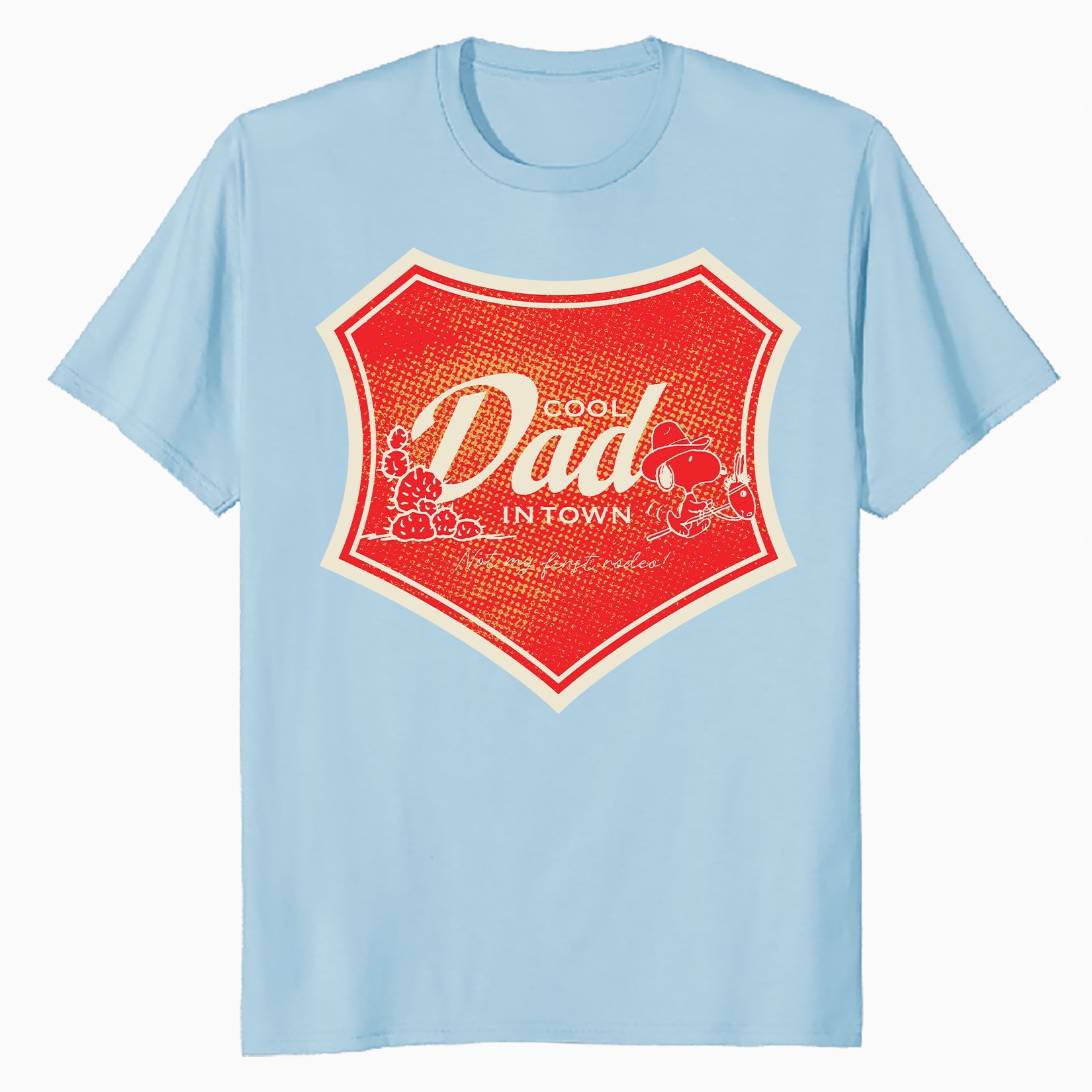 Peanuts Snoopy Fathers Day Cool Best Greatest Dad Rodeo Cowboy Retro Official Men's T-Shirt