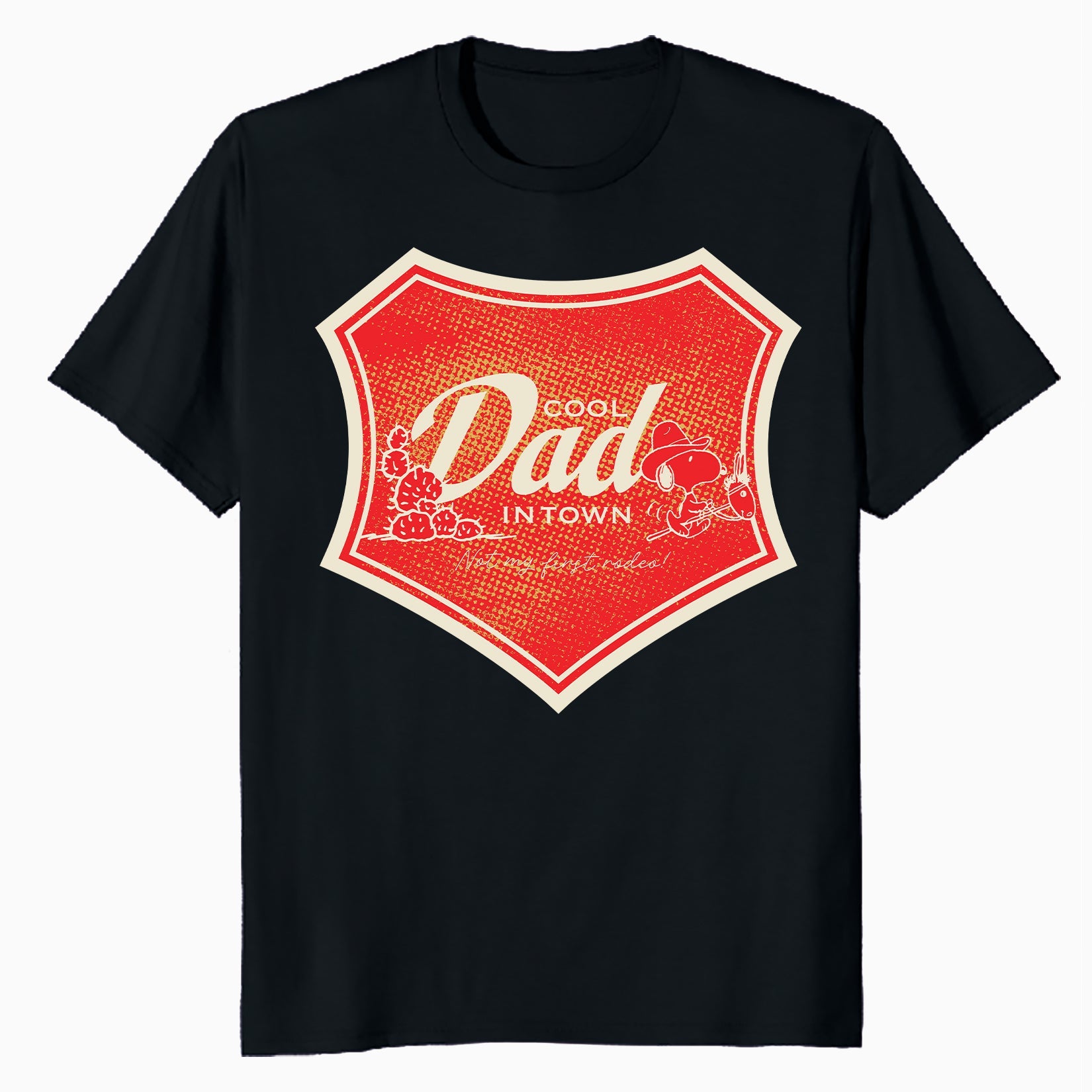 Peanuts Snoopy Fathers Day Cool Best Greatest Dad Rodeo Cowboy Retro Official Men's T-Shirt