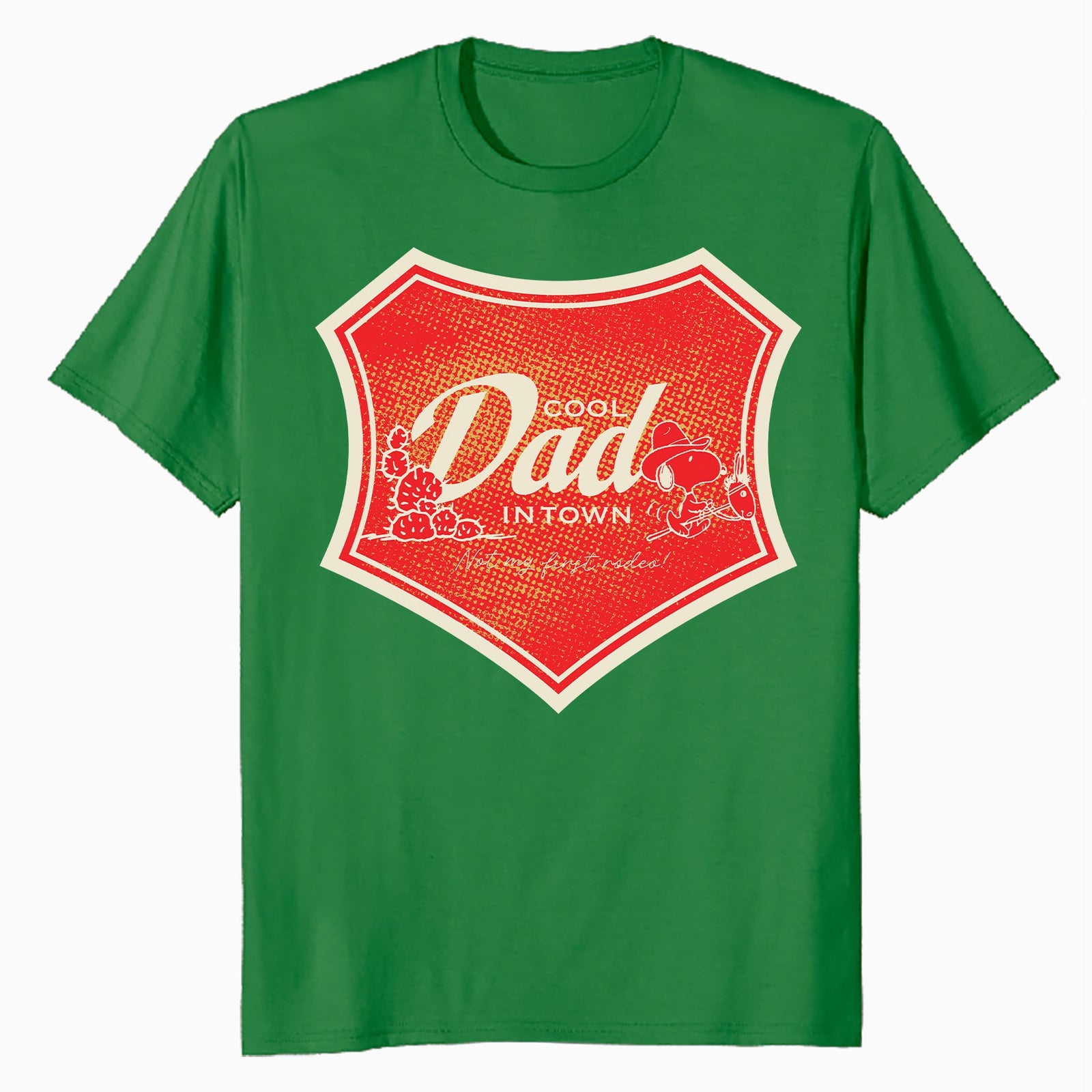 Peanuts Snoopy Fathers Day Cool Best Greatest Dad Rodeo Cowboy Retro Official Men's T-Shirt
