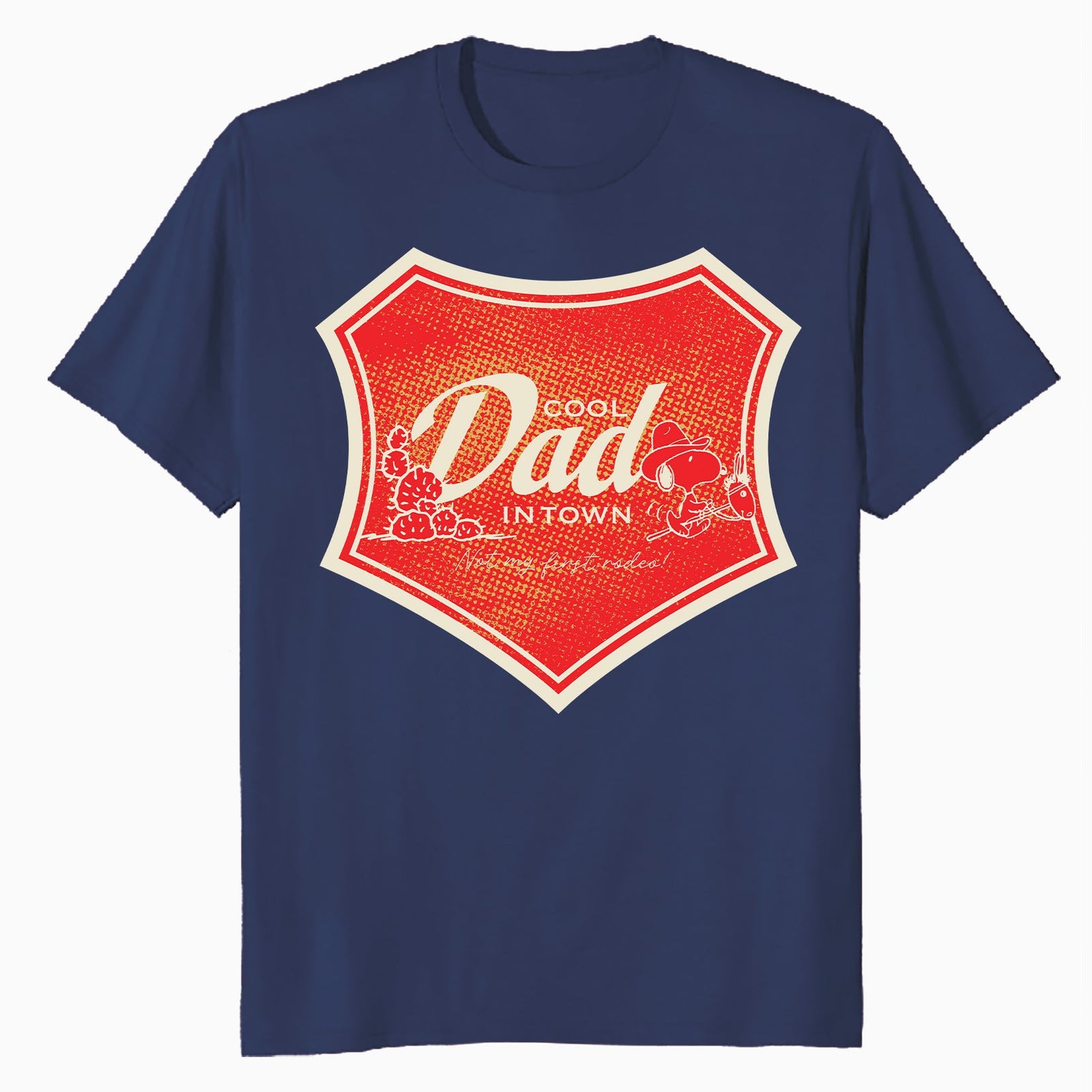 Peanuts Snoopy Fathers Day Cool Best Greatest Dad Rodeo Cowboy Retro Official Men's T-Shirt