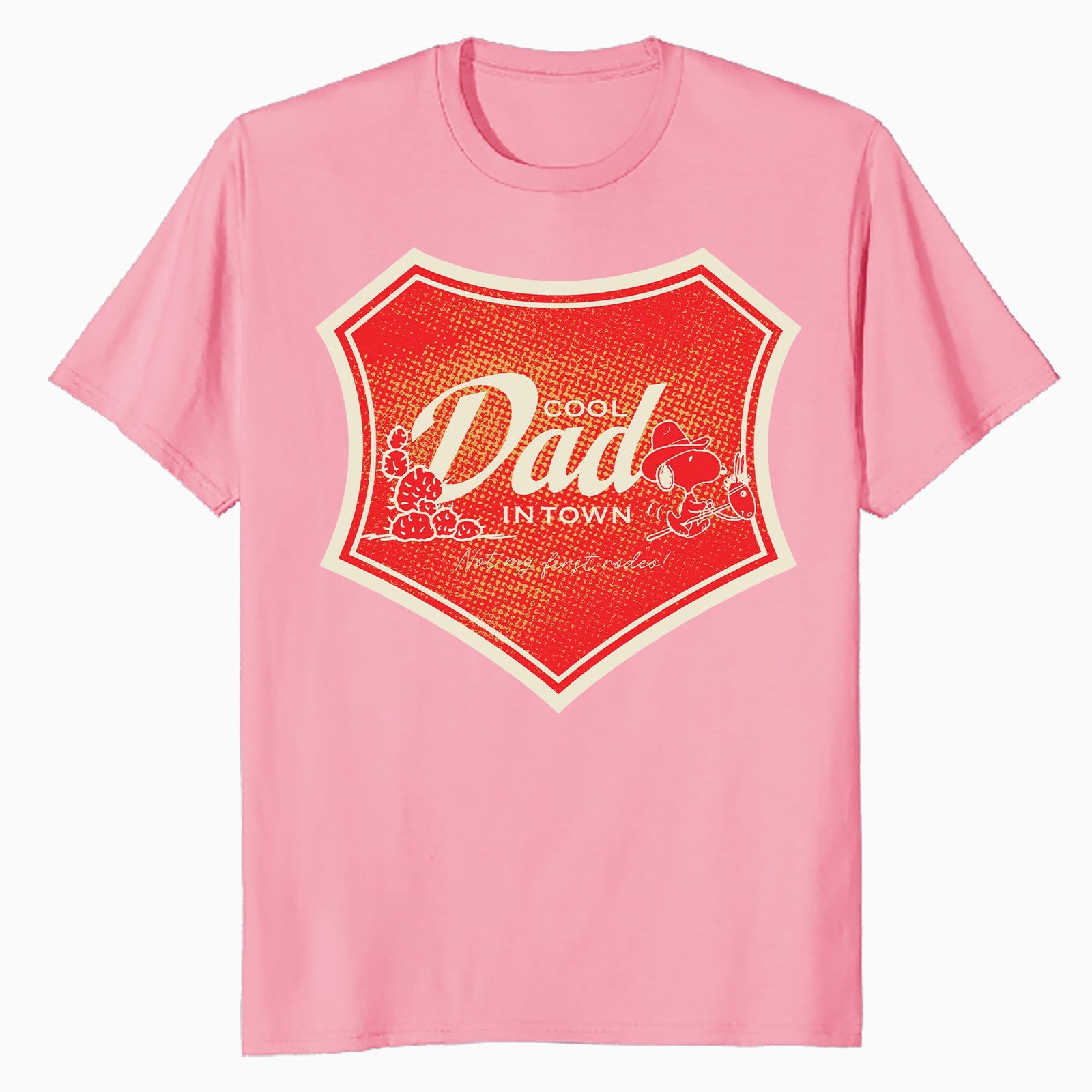 Peanuts Snoopy Fathers Day Cool Best Greatest Dad Rodeo Cowboy Retro Official Men's T-Shirt