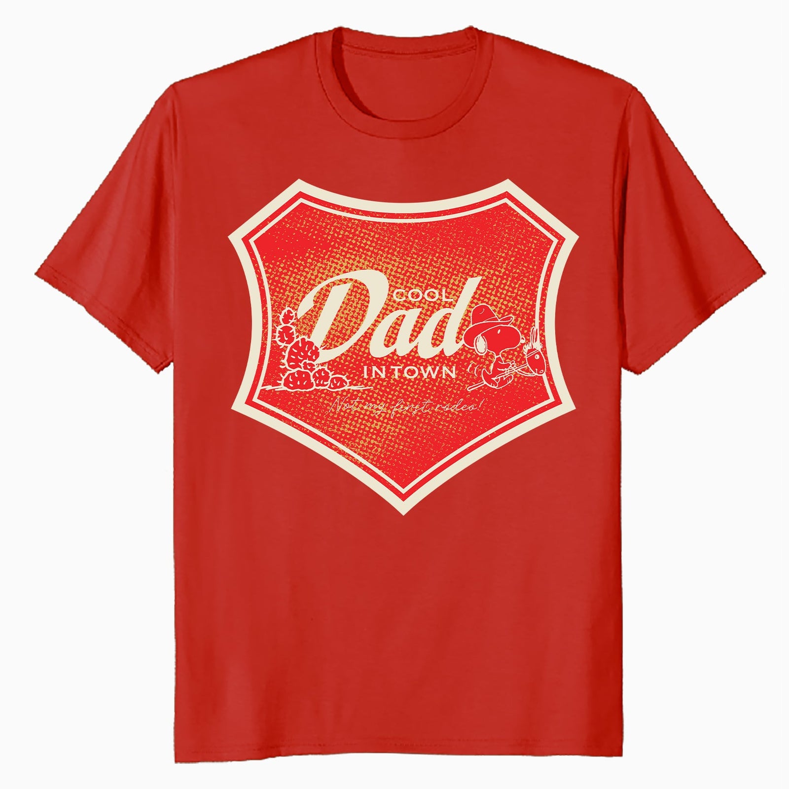 Peanuts Snoopy Fathers Day Cool Best Greatest Dad Rodeo Cowboy Retro Official Men's T-Shirt