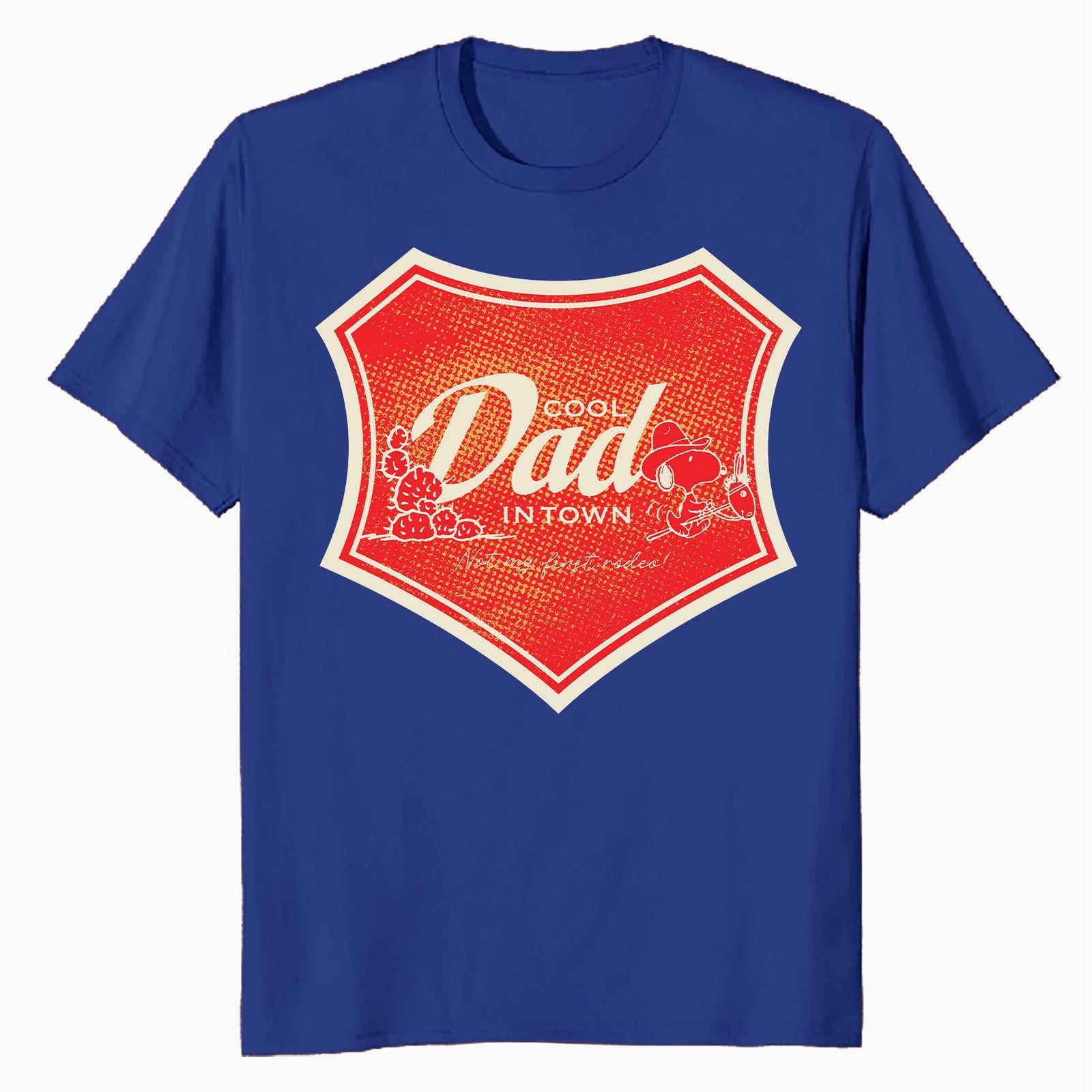 Peanuts Snoopy Fathers Day Cool Best Greatest Dad Rodeo Cowboy Retro Official Men's T-Shirt