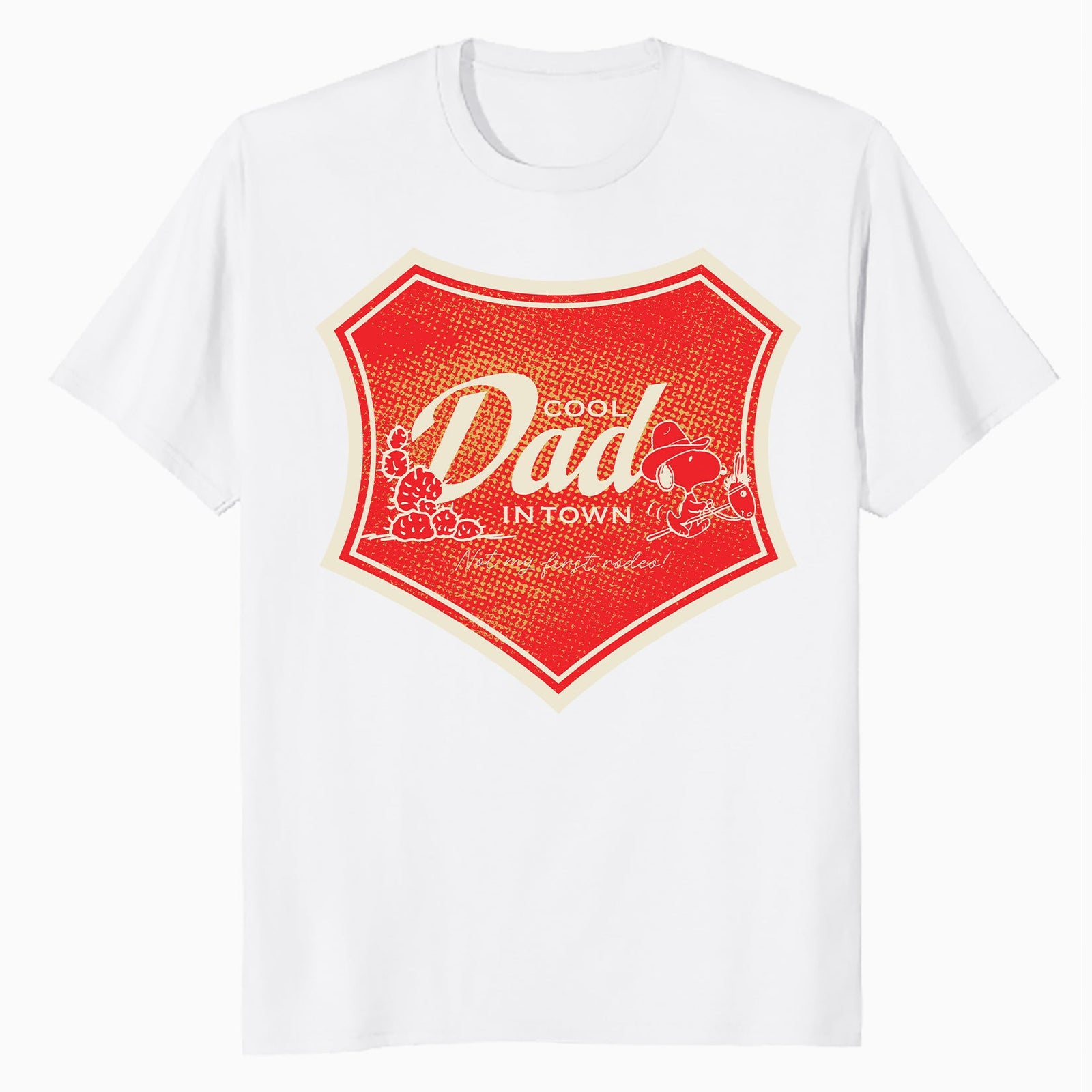Peanuts Snoopy Fathers Day Cool Best Greatest Dad Rodeo Cowboy Retro Official Men's T-Shirt
