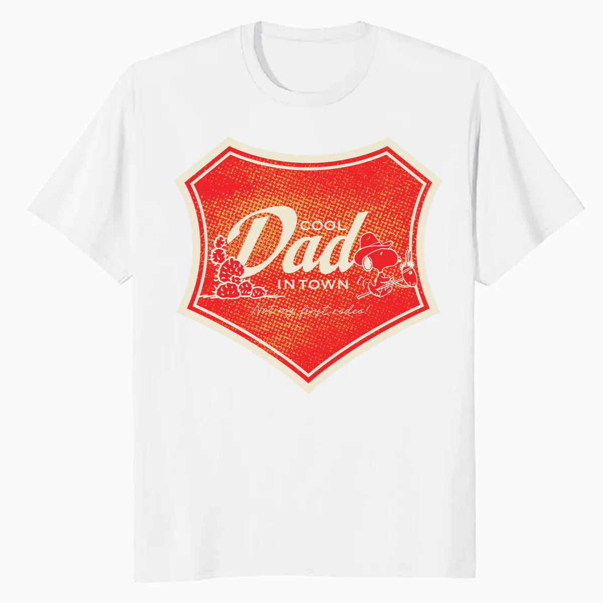 Peanuts Snoopy Fathers Day Cool Best Greatest Dad Rodeo Cowboy Retro Official Men's T-Shirt