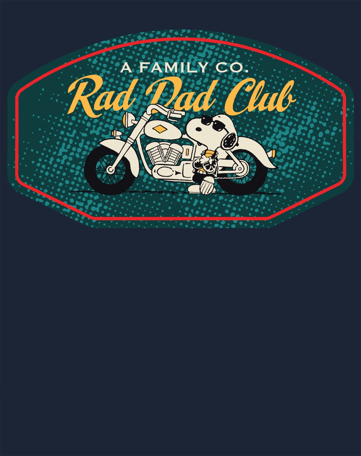 Peanuts Snoopy Fathers Day Greatest Best Cool Dad Biker Club Retro Official Men's T-Shirt