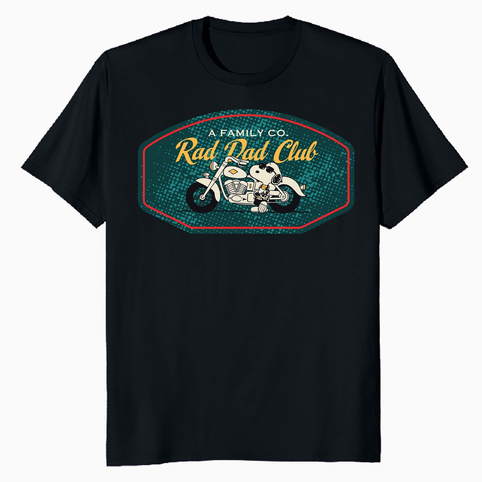 Peanuts Snoopy Fathers Day Greatest Best Cool Dad Biker Club Retro Official Men's T-Shirt