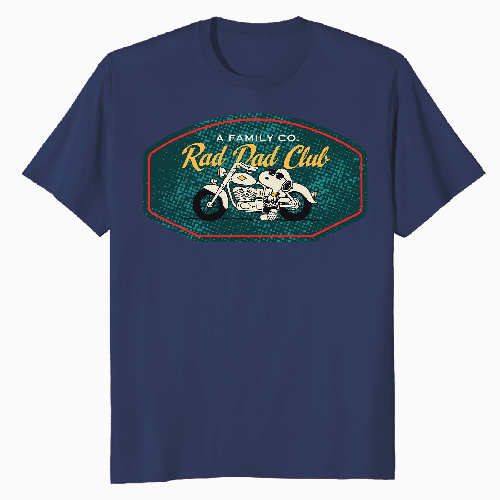 Peanuts Snoopy Fathers Day Greatest Best Cool Dad Biker Club Retro Official Men's T-Shirt