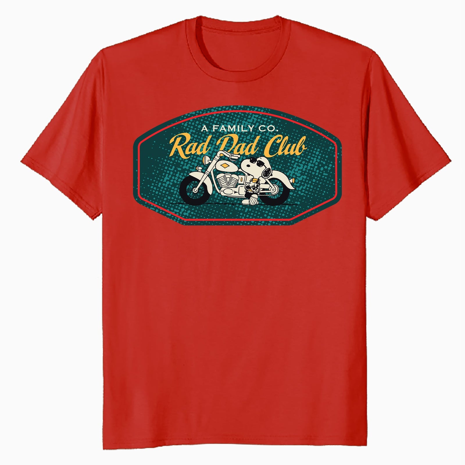 Peanuts Snoopy Fathers Day Greatest Best Cool Dad Biker Club Retro Official Men's T-Shirt