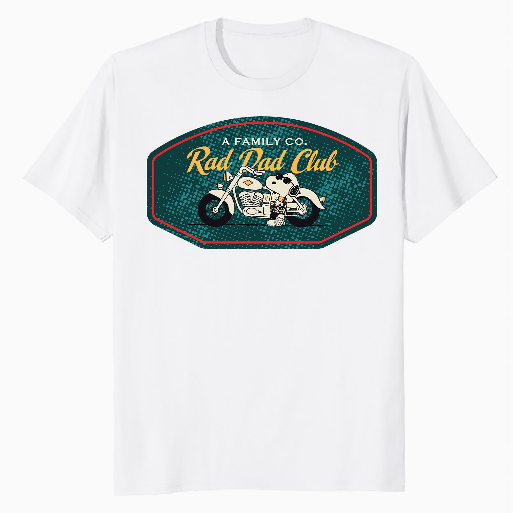 Peanuts Snoopy Fathers Day Greatest Best Cool Dad Biker Club Retro Official Men's T-Shirt