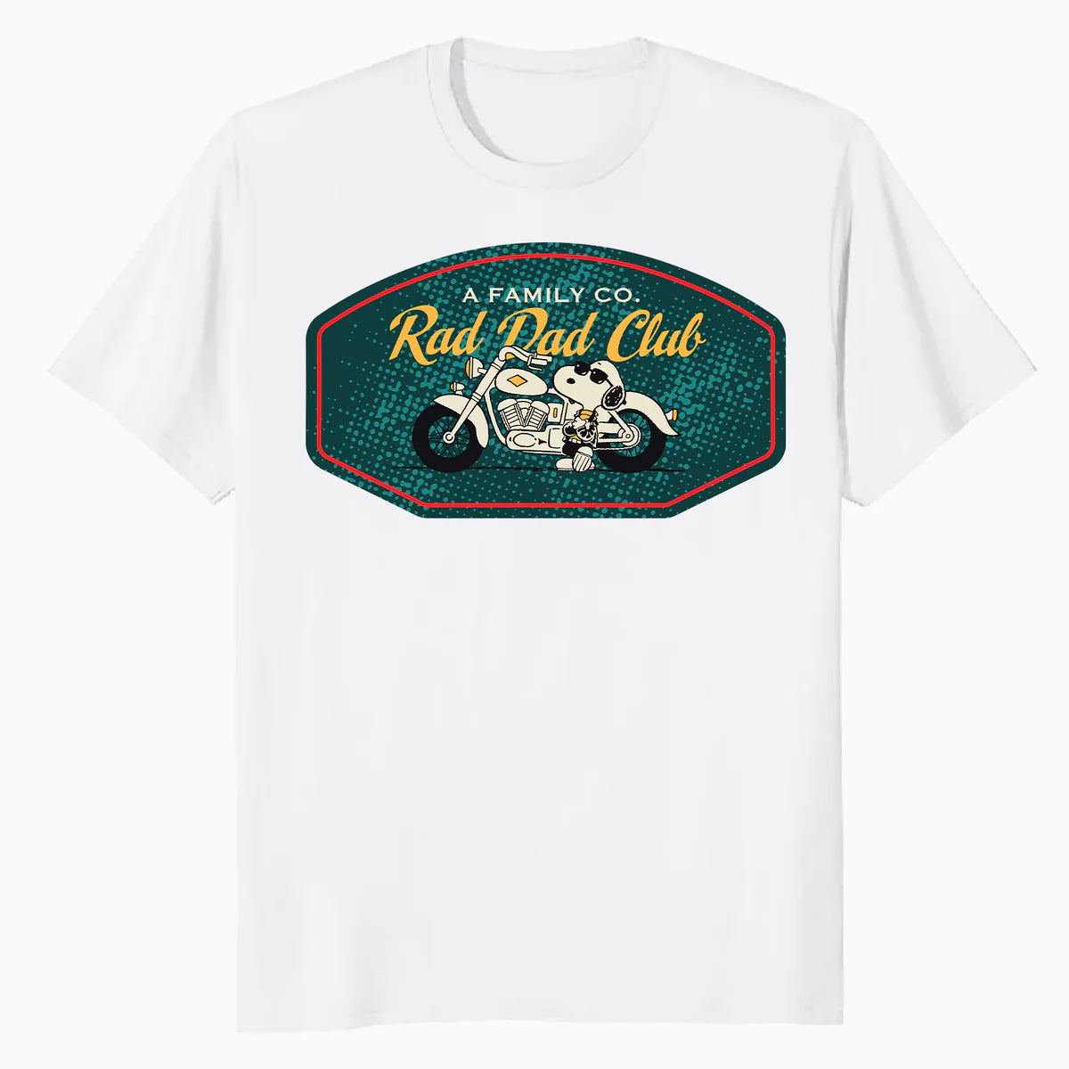 Peanuts Snoopy Fathers Day Greatest Best Cool Dad Biker Club Retro Official Men's T-Shirt