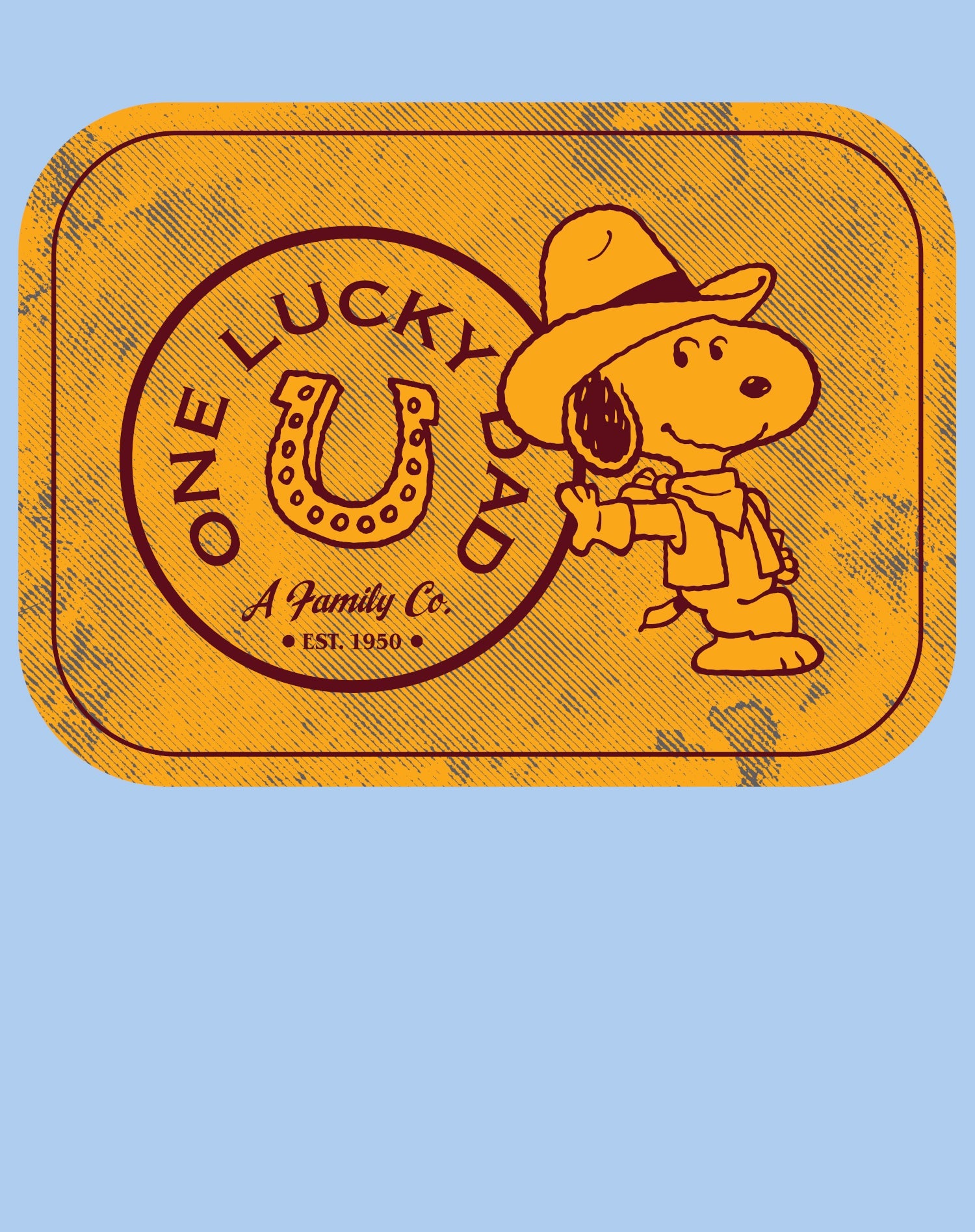 Peanuts Snoopy Fathers Day Lucky Best Dad Greatest Family Rodeo Cowboy Official Men's T-Shirt