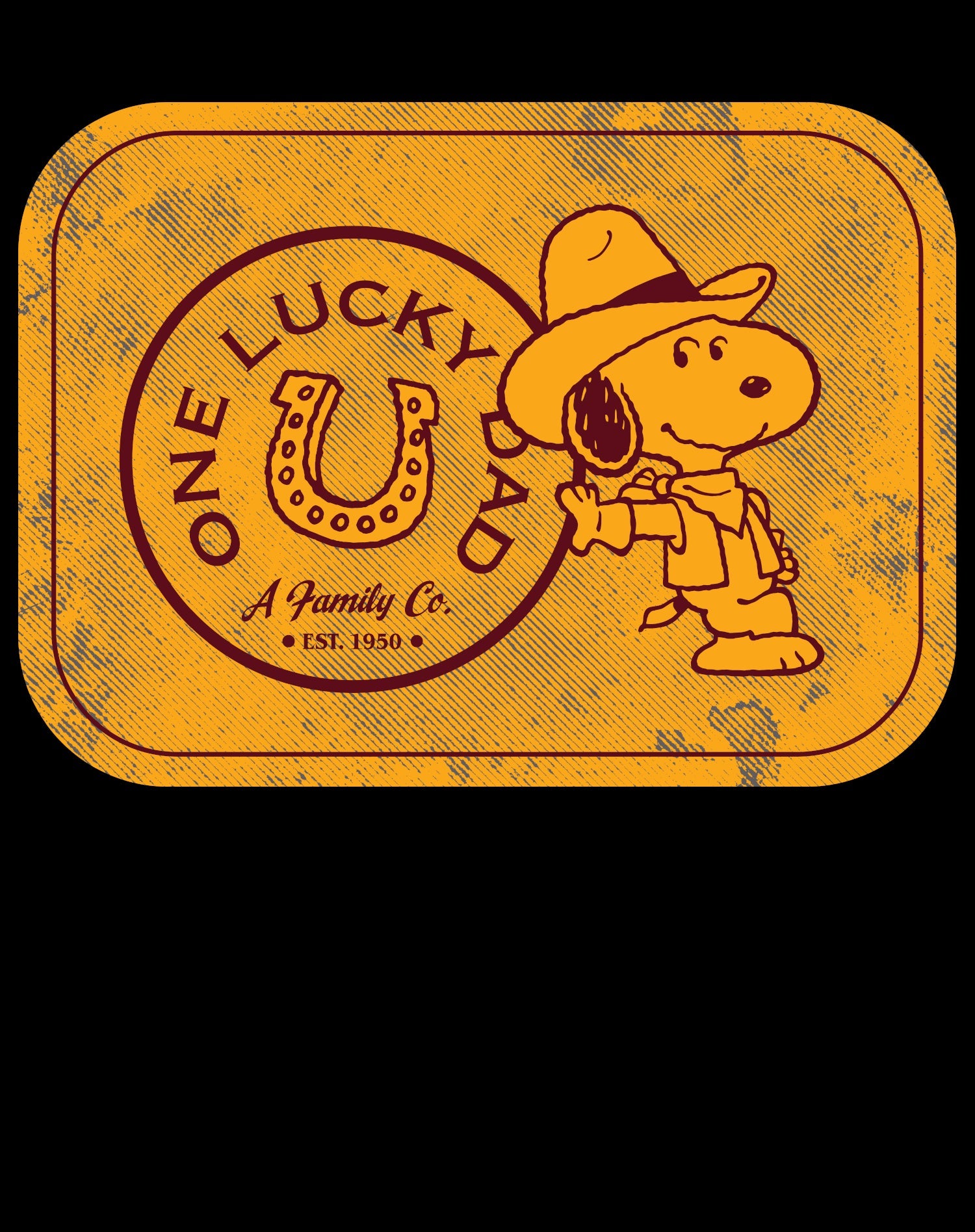 Peanuts Snoopy Fathers Day Lucky Best Dad Greatest Family Rodeo Cowboy Official Men's T-Shirt