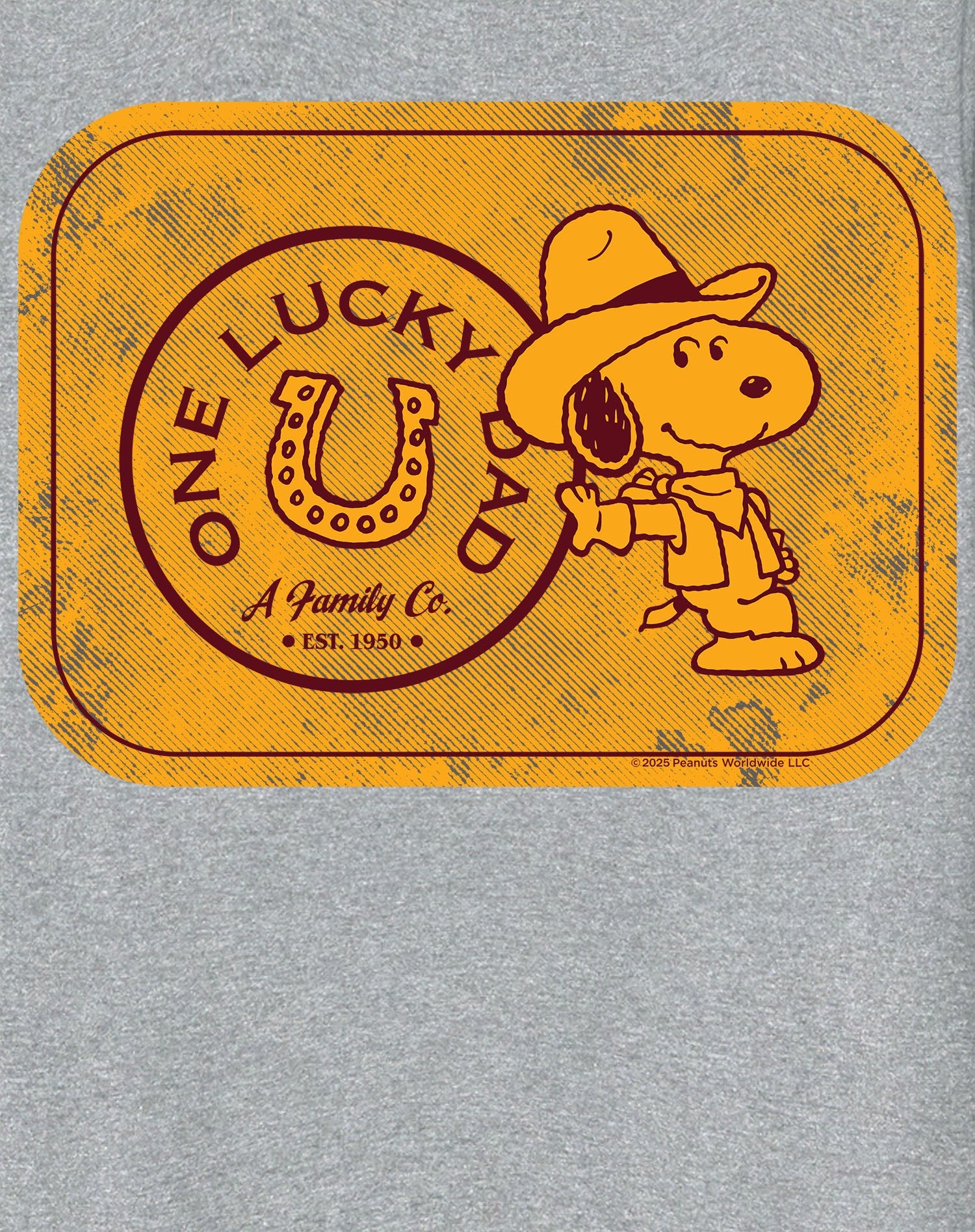 Peanuts Snoopy Fathers Day Lucky Best Dad Greatest Family Rodeo Cowboy Official Men's T-Shirt