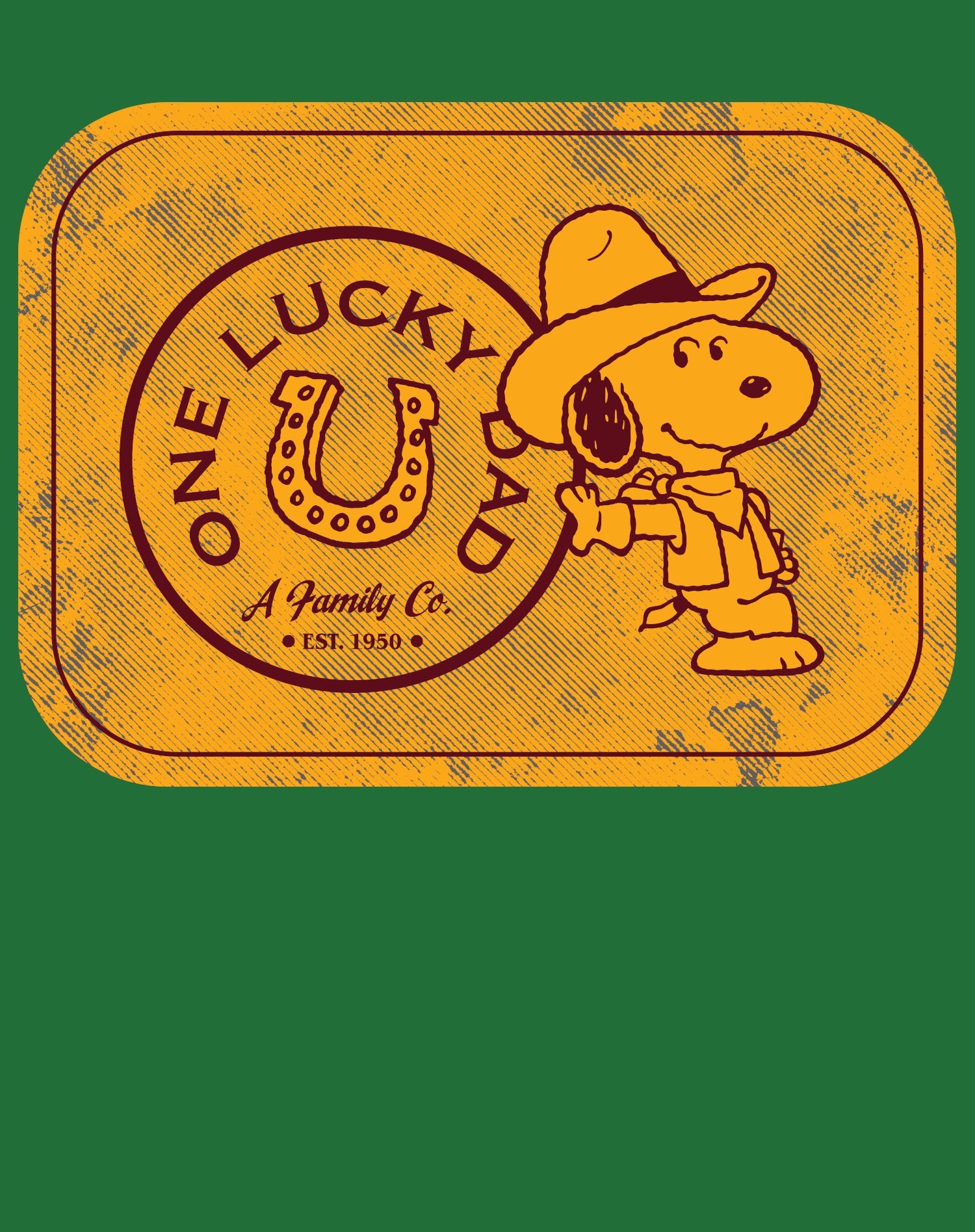 Peanuts Snoopy Fathers Day Lucky Best Dad Greatest Family Rodeo Cowboy Official Men's T-Shirt