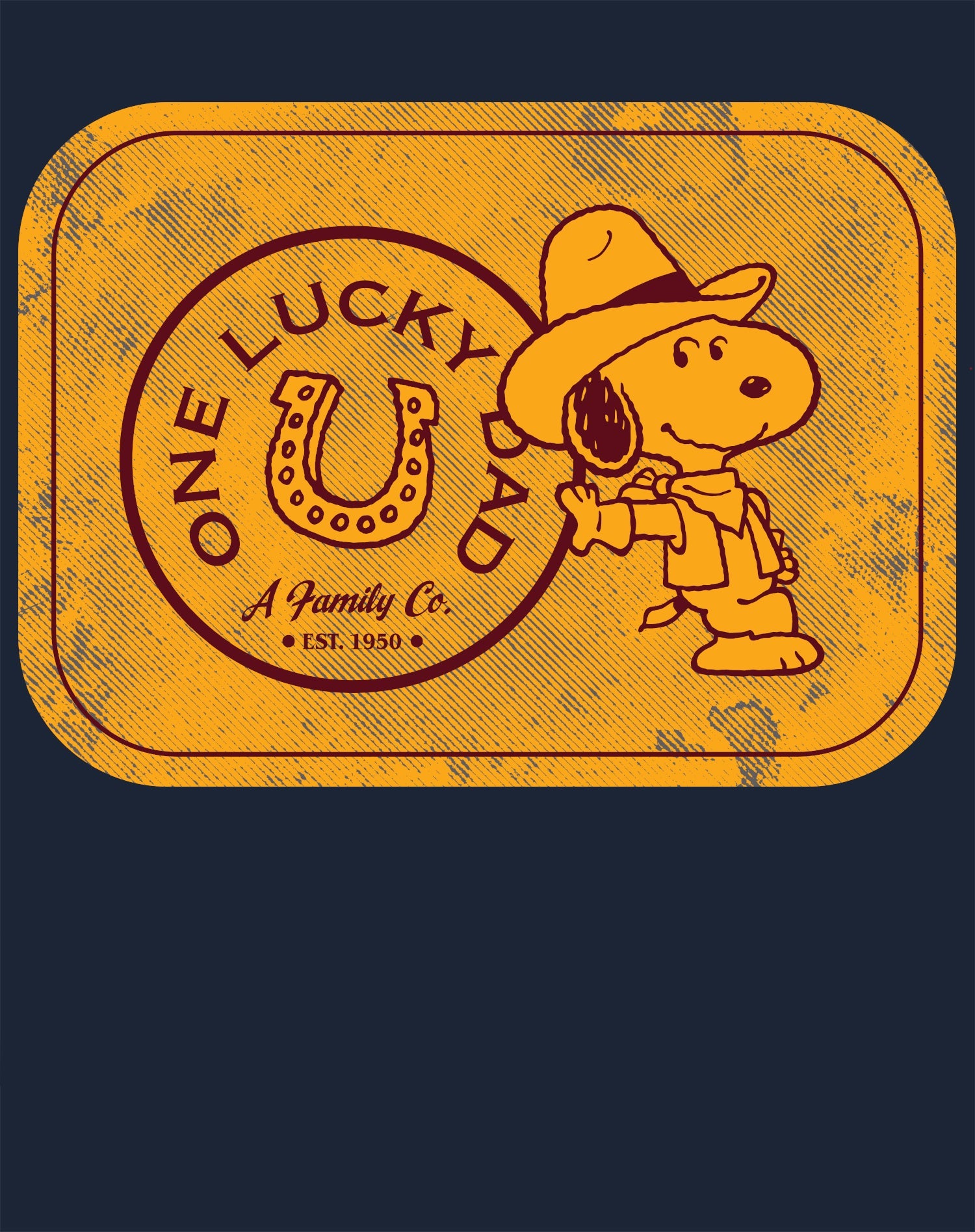 Peanuts Snoopy Fathers Day Lucky Best Dad Greatest Family Rodeo Cowboy Official Men's T-Shirt