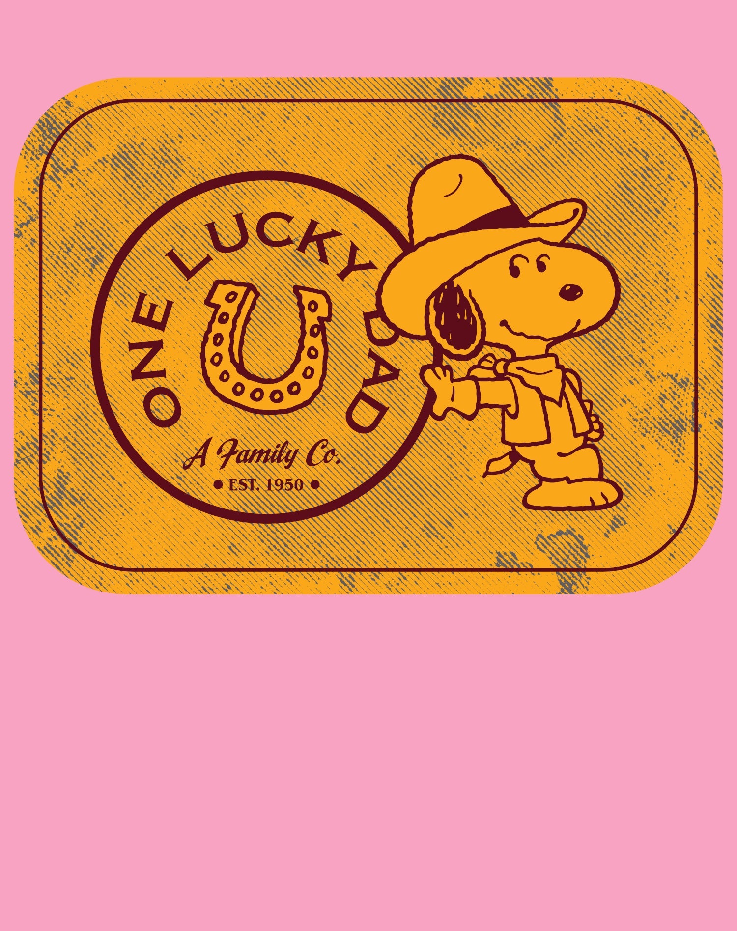 Peanuts Snoopy Fathers Day Lucky Best Dad Greatest Family Rodeo Cowboy Official Men's T-Shirt