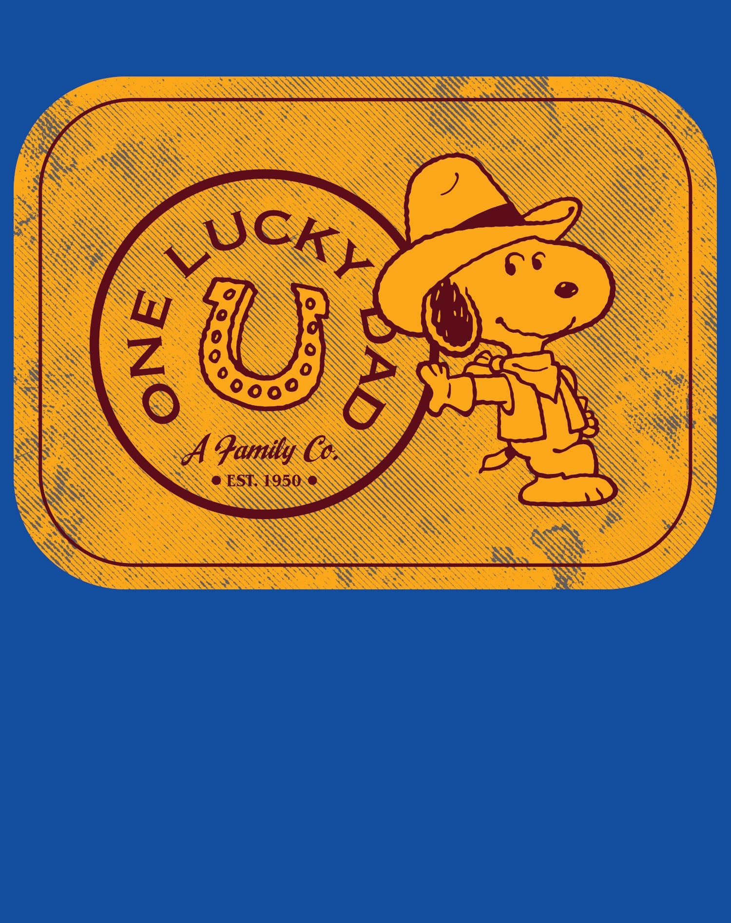 Peanuts Snoopy Fathers Day Lucky Best Dad Greatest Family Rodeo Cowboy Official Men's T-Shirt