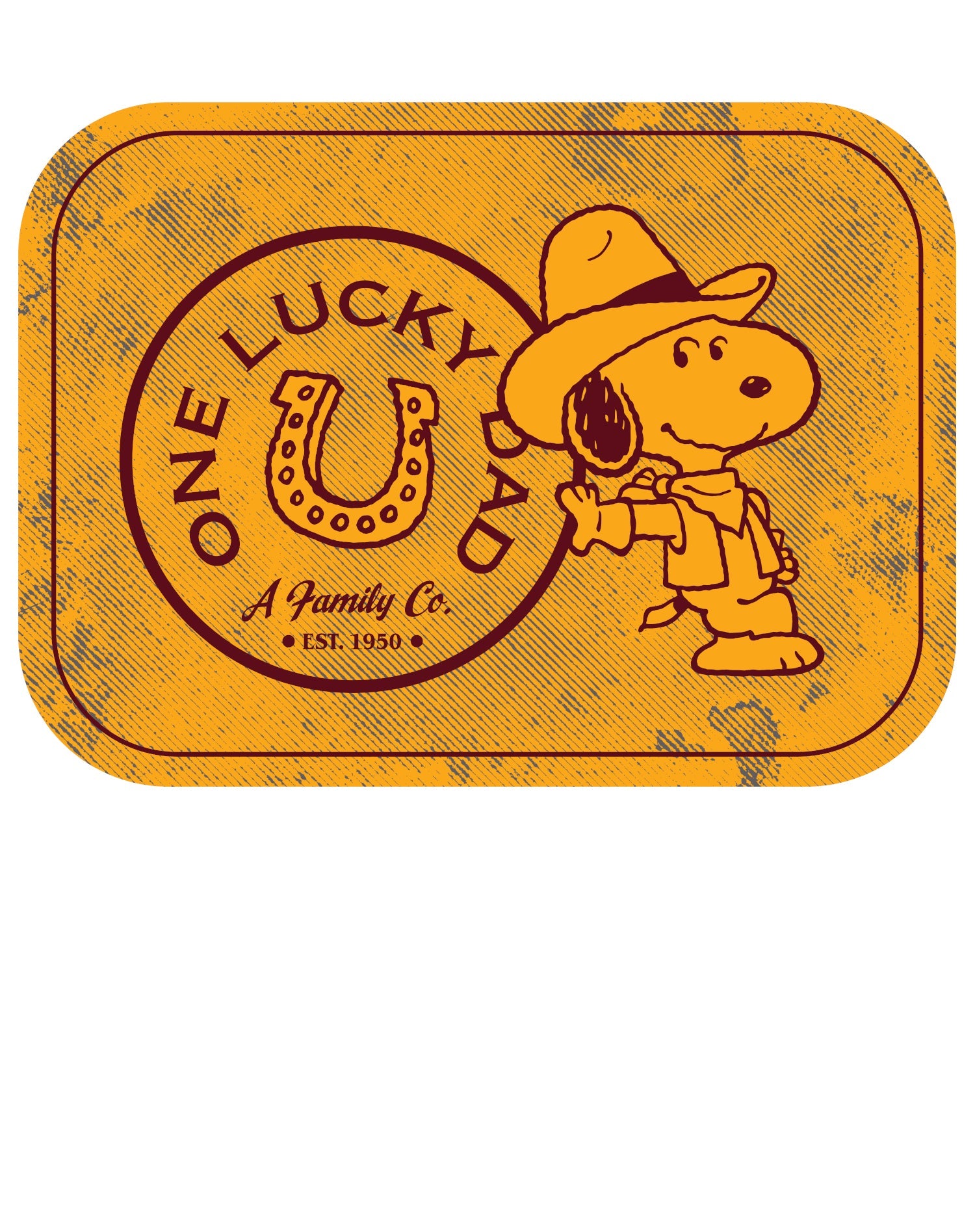 Peanuts Snoopy Fathers Day Lucky Best Dad Greatest Family Rodeo Cowboy Official Men's T-Shirt