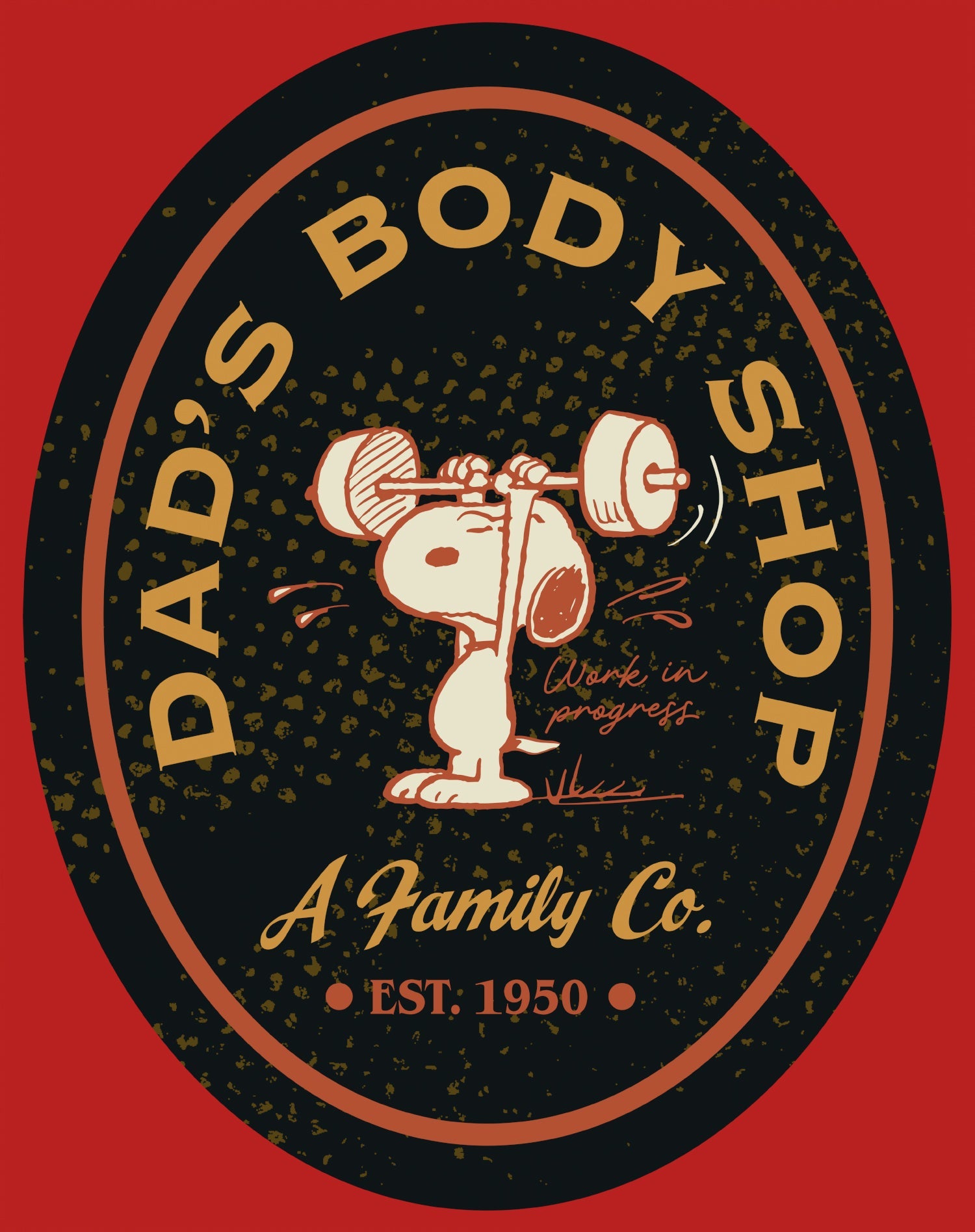 Peanuts Snoopy Fathers Day Workout Best Dad Body Fitness Shop Retro Official Men's T-Shirt