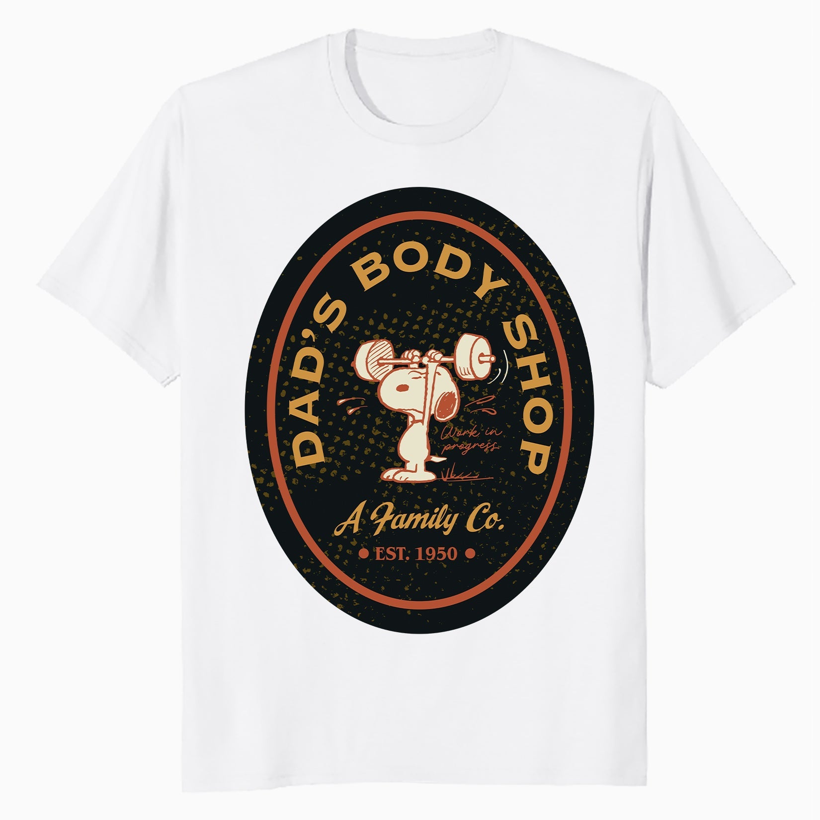 Peanuts Snoopy Fathers Day Workout Best Dad Body Fitness Shop Retro Official Men's T-Shirt