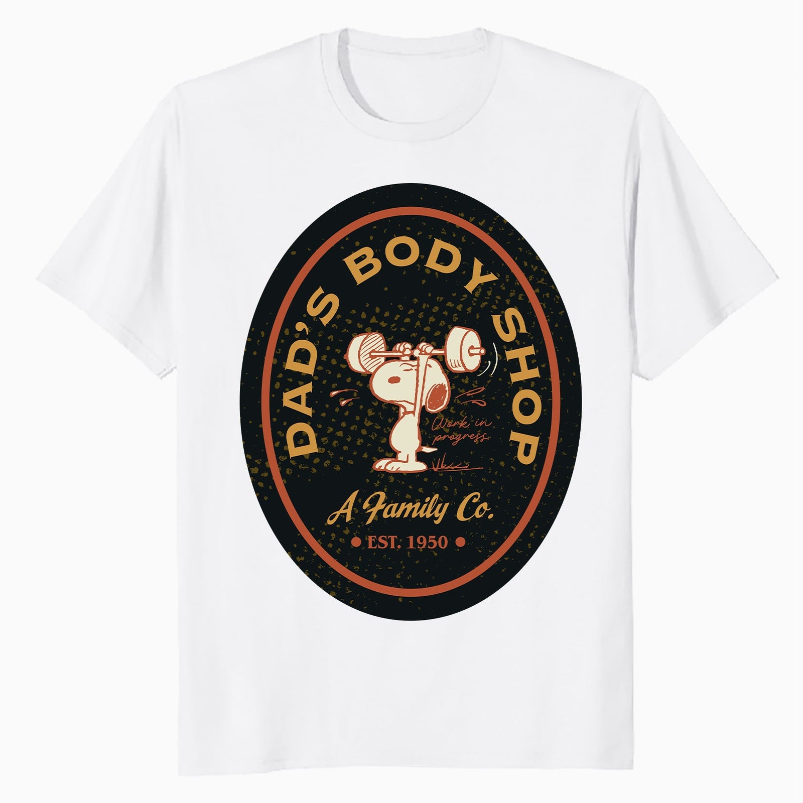 Peanuts Snoopy Fathers Day Workout Best Dad Body Fitness Shop Retro Official Men's T-Shirt