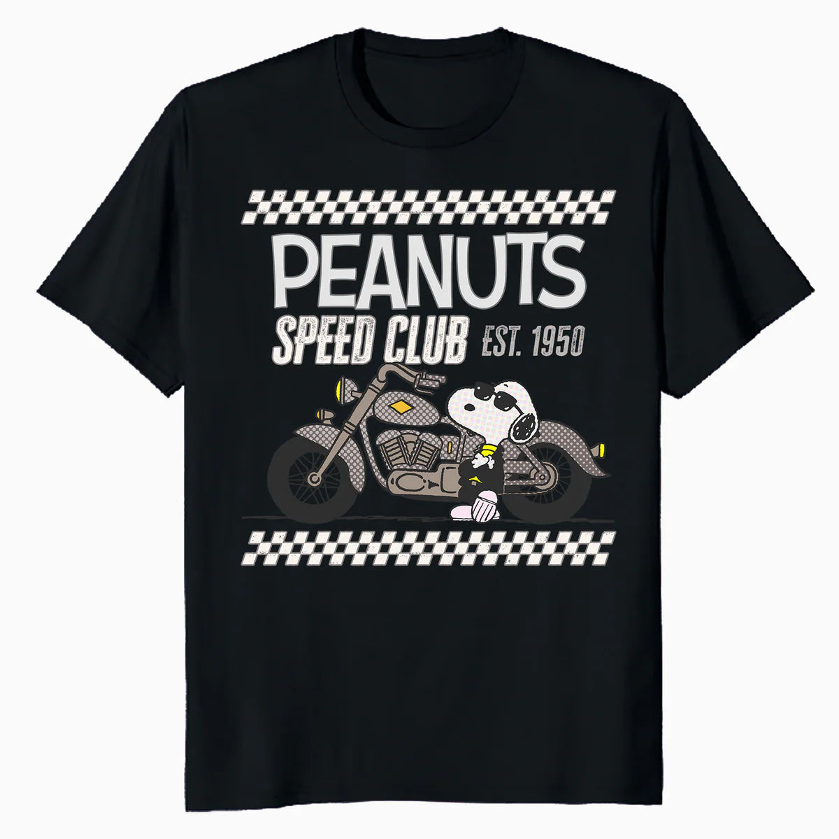 Peanuts Speed Bumps Snoopy Biker Club Racing Shades Retro Official Men's T-Shirt