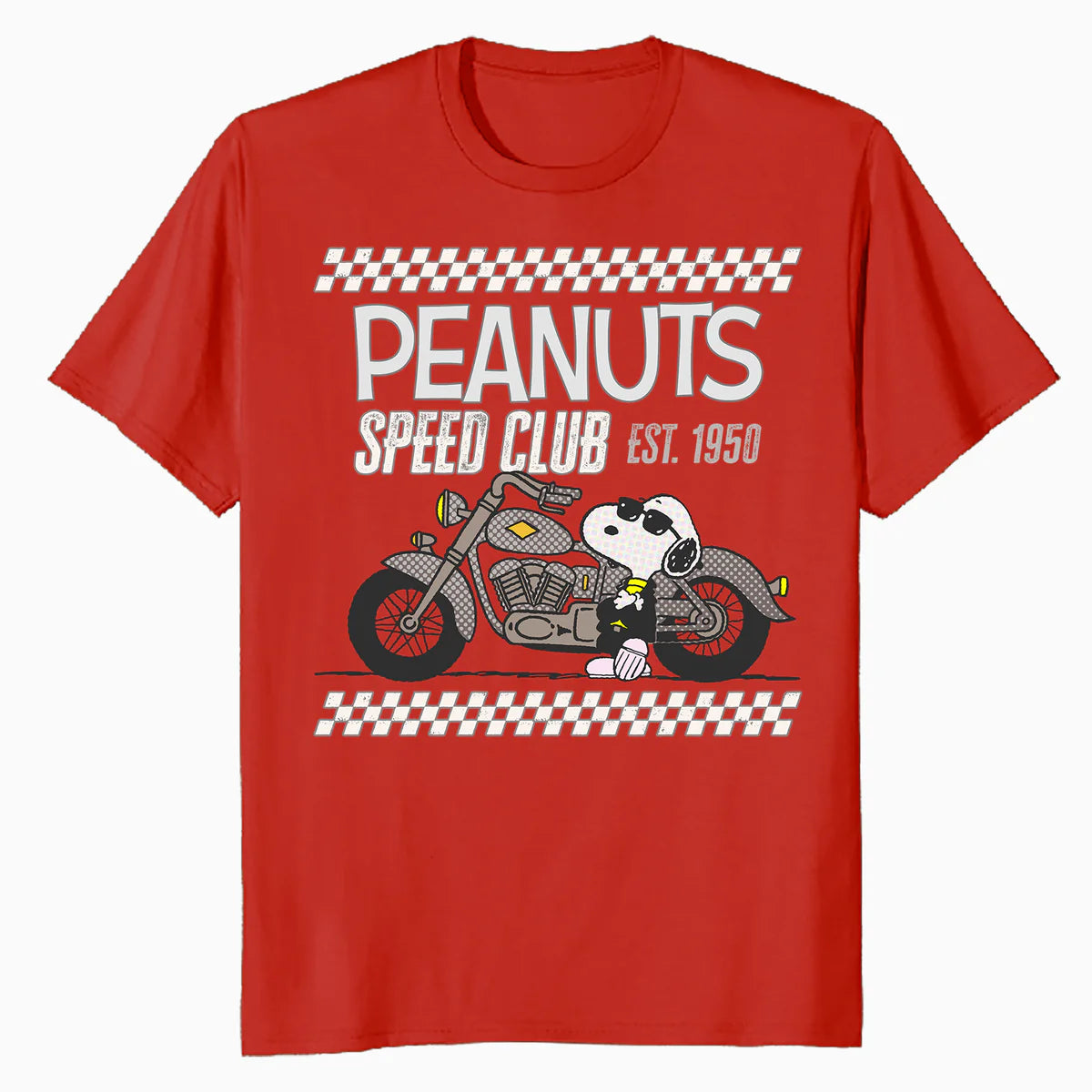 Peanuts Speed Bumps Snoopy Biker Club Racing Shades Retro Official Men's T-Shirt