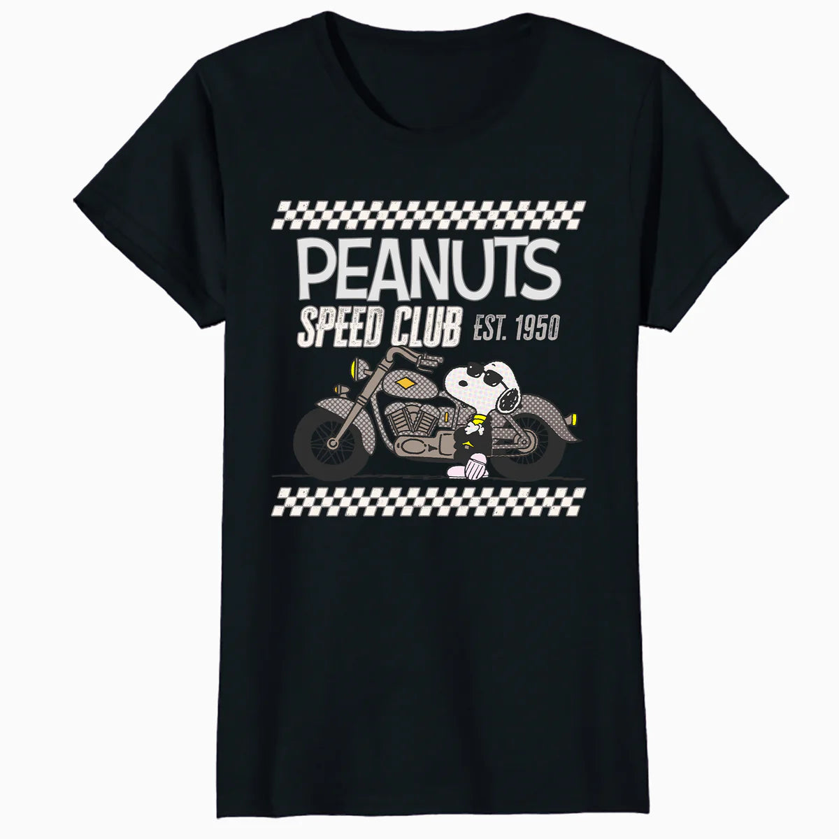 Peanuts Speed Bumps Snoopy Biker Club Racing Shades Retro Official Women's SKINNY FIT T-Shirt