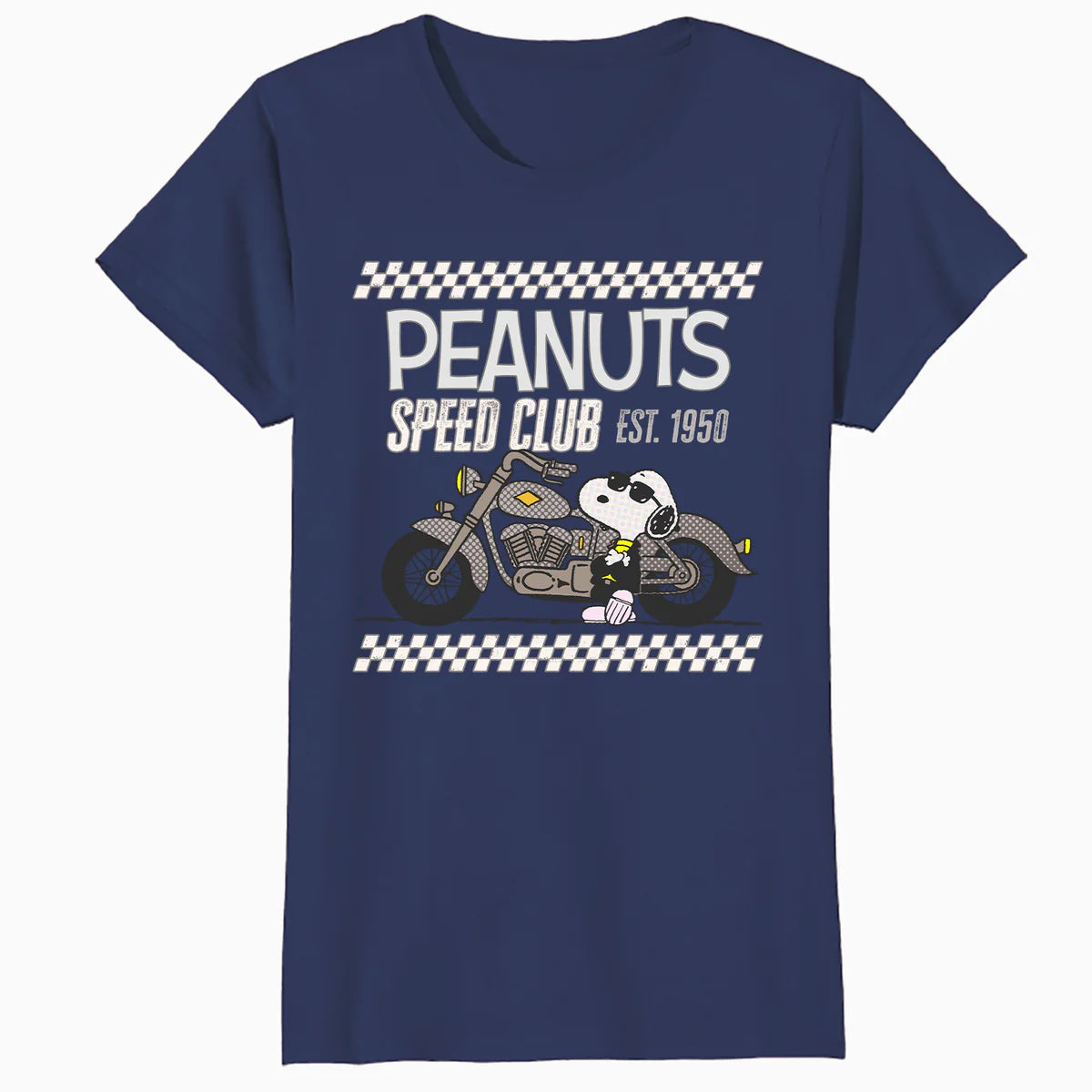 Peanuts Speed Bumps Snoopy Biker Club Racing Shades Retro Official Women's SKINNY FIT T-Shirt
