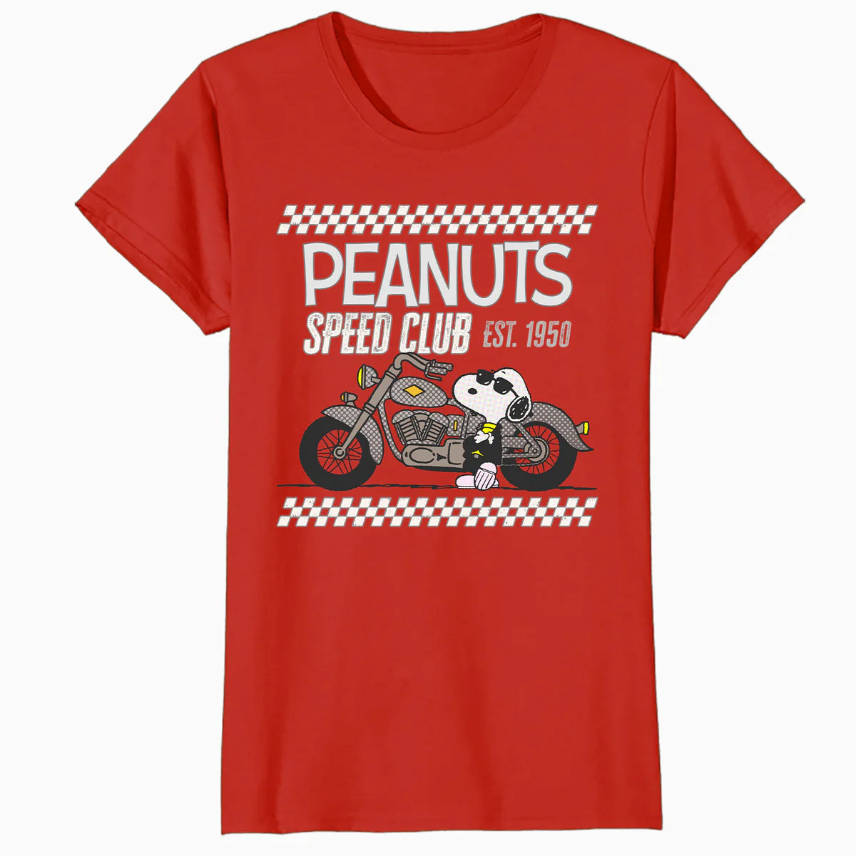 Peanuts Speed Bumps Snoopy Biker Club Racing Shades Retro Official Women's SKINNY FIT T-Shirt