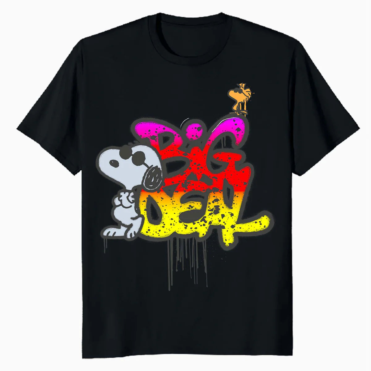 Peanuts Wyld Style Snoopy Woodstock Big Deal Graffiti Retro Official Men's T-Shirt