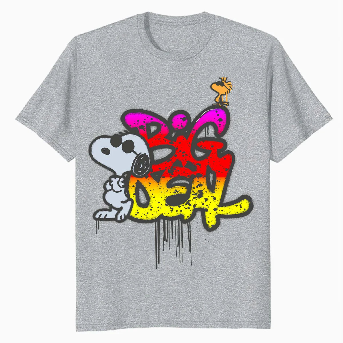 Peanuts Wyld Style Snoopy Woodstock Big Deal Graffiti Retro Official Men's T-Shirt