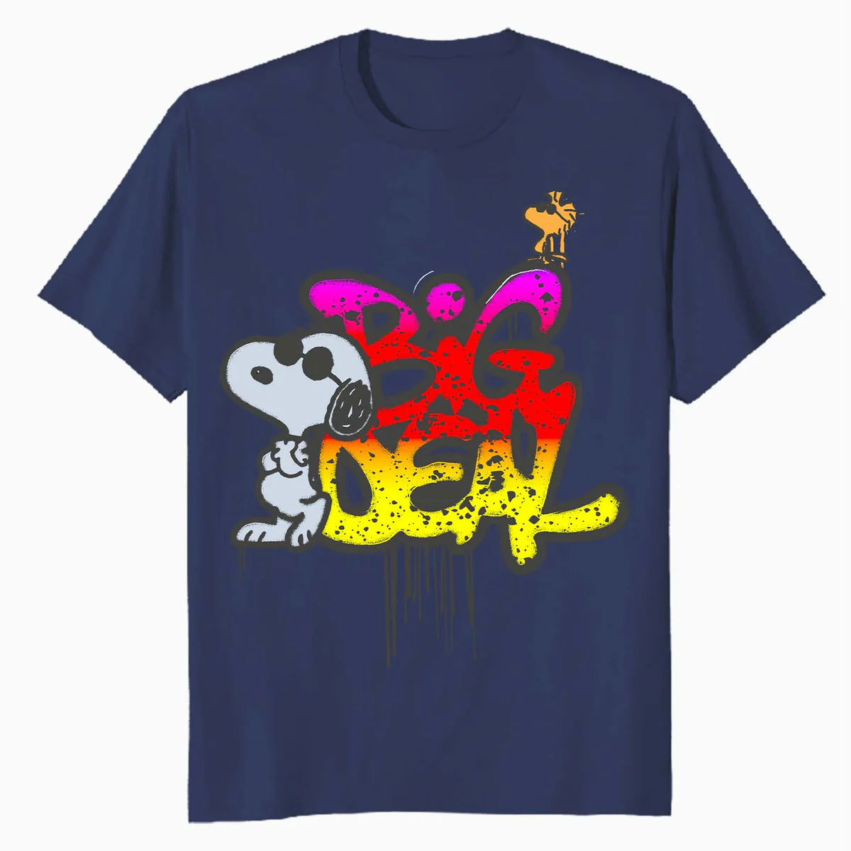 Peanuts Wyld Style Snoopy Woodstock Big Deal Graffiti Retro Official Men's T-Shirt