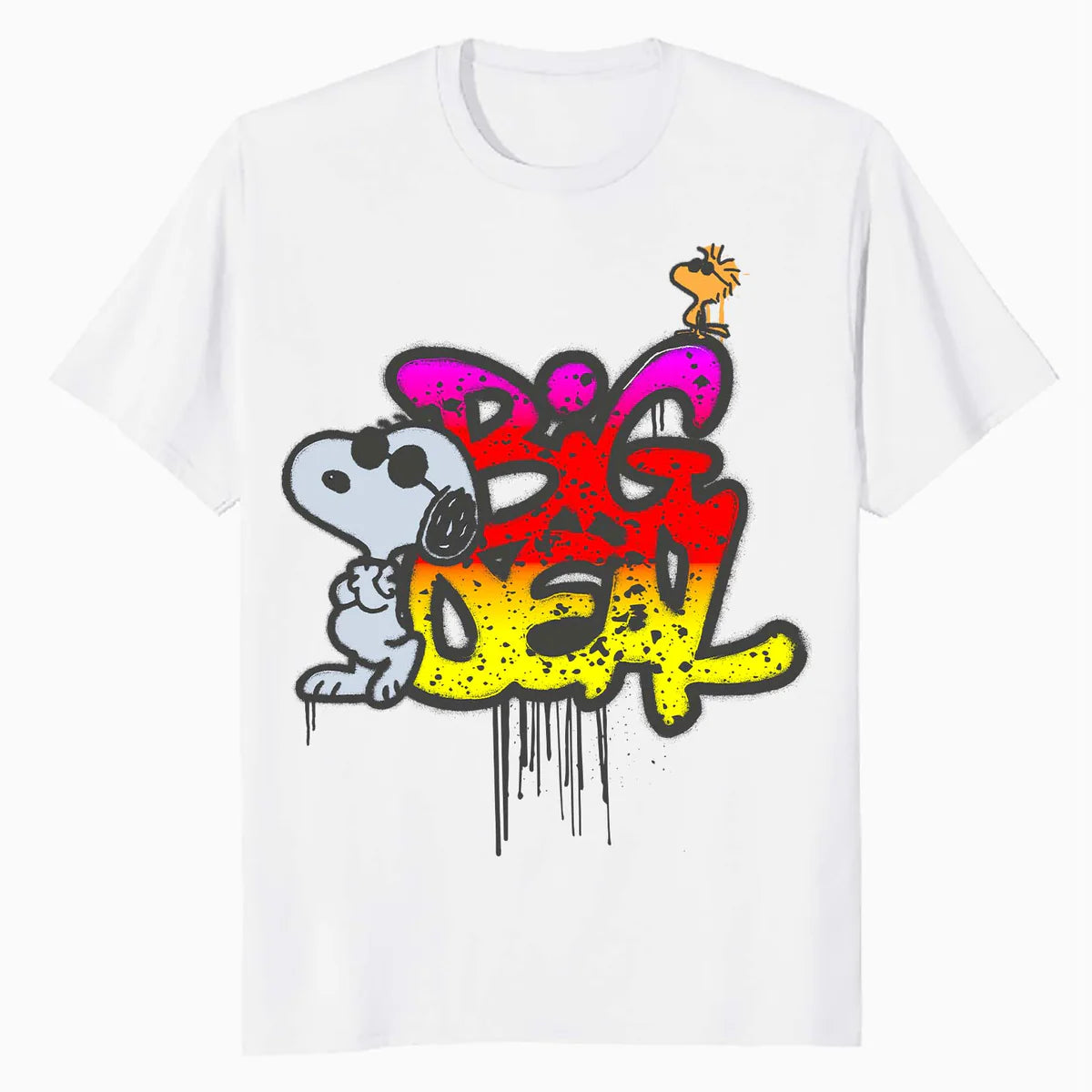 Peanuts Wyld Style Snoopy Woodstock Big Deal Graffiti Retro Official Men's T-Shirt