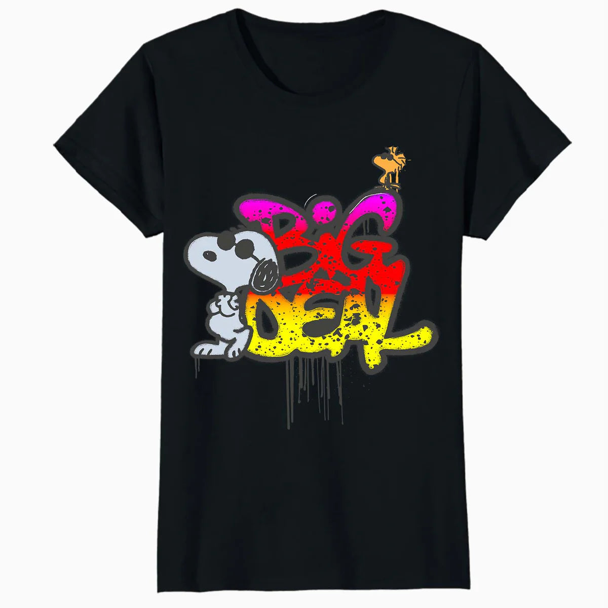 Peanuts Wyld Style Snoopy Woodstock Big Deal Graffiti Retro Official Women's SKINNY FIT T-Shirt