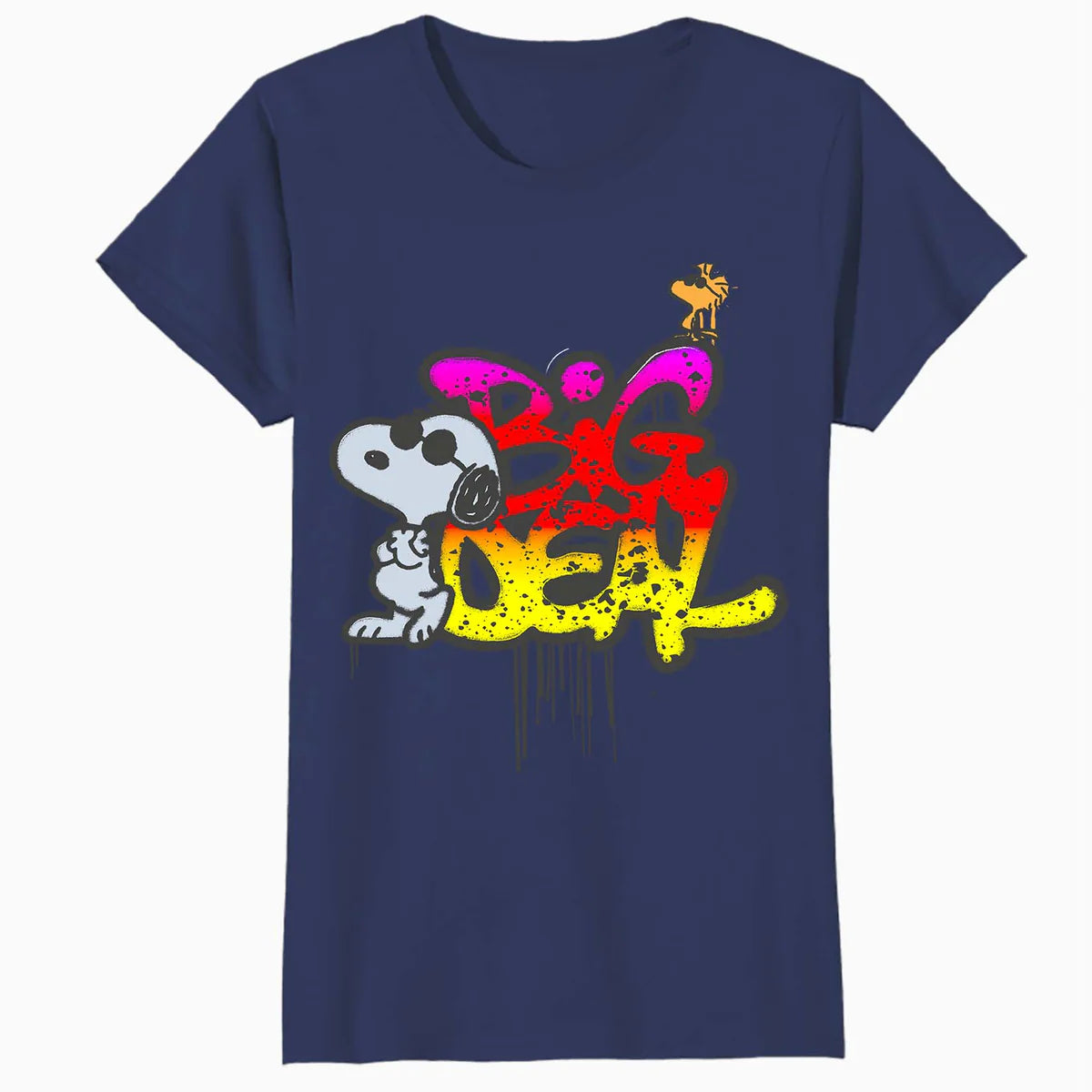 Peanuts Wyld Style Snoopy Woodstock Big Deal Graffiti Retro Official Women's SKINNY FIT T-Shirt
