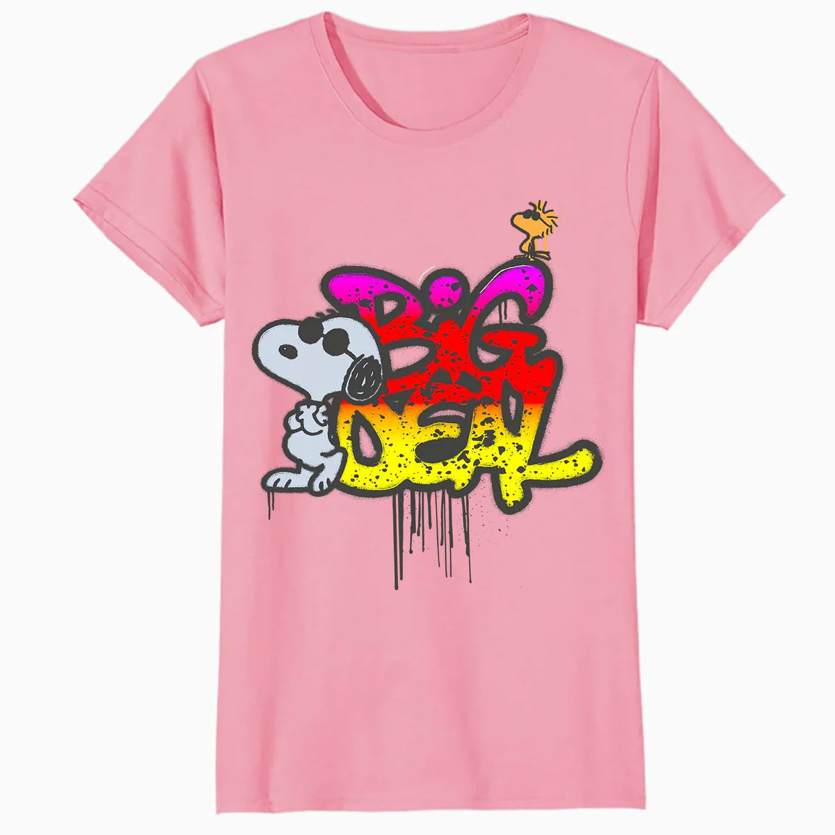 Peanuts Wyld Style Snoopy Woodstock Big Deal Graffiti Retro Official Women's SKINNY FIT T-Shirt