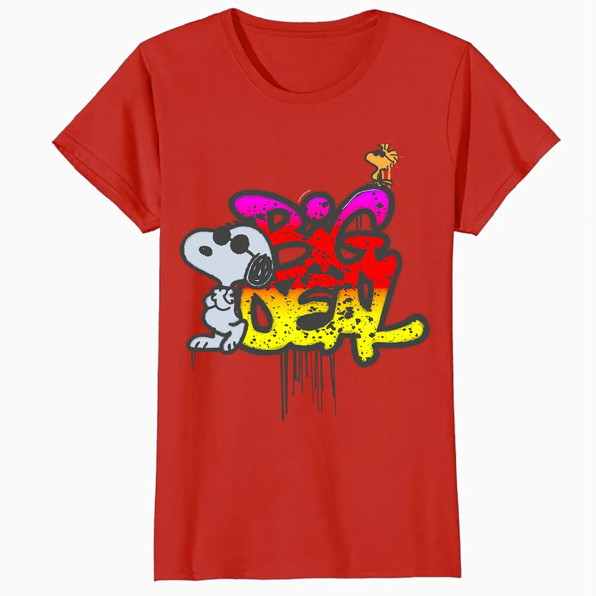Peanuts Wyld Style Snoopy Woodstock Big Deal Graffiti Retro Official Women's SKINNY FIT T-Shirt