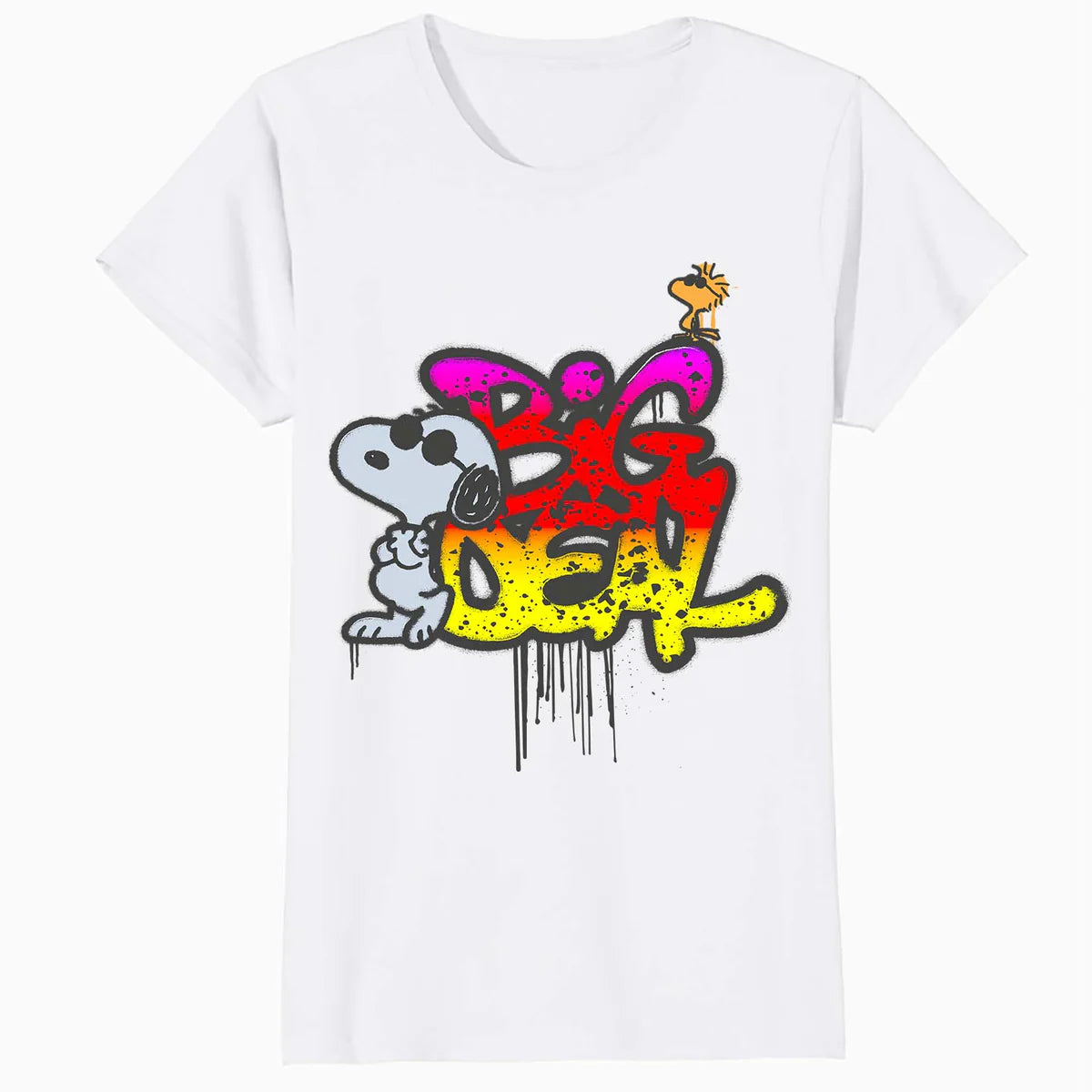 Peanuts Wyld Style Snoopy Woodstock Big Deal Graffiti Retro Official Women's SKINNY FIT T-Shirt