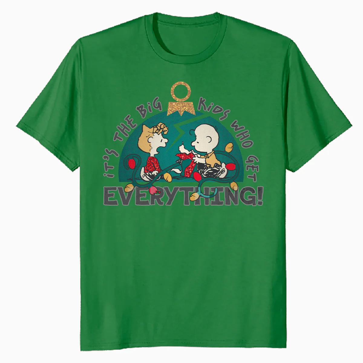 Peanuts Xmas Charlie Sally Brown Presents Big Kid Sparkle Official Men's T-Shirt