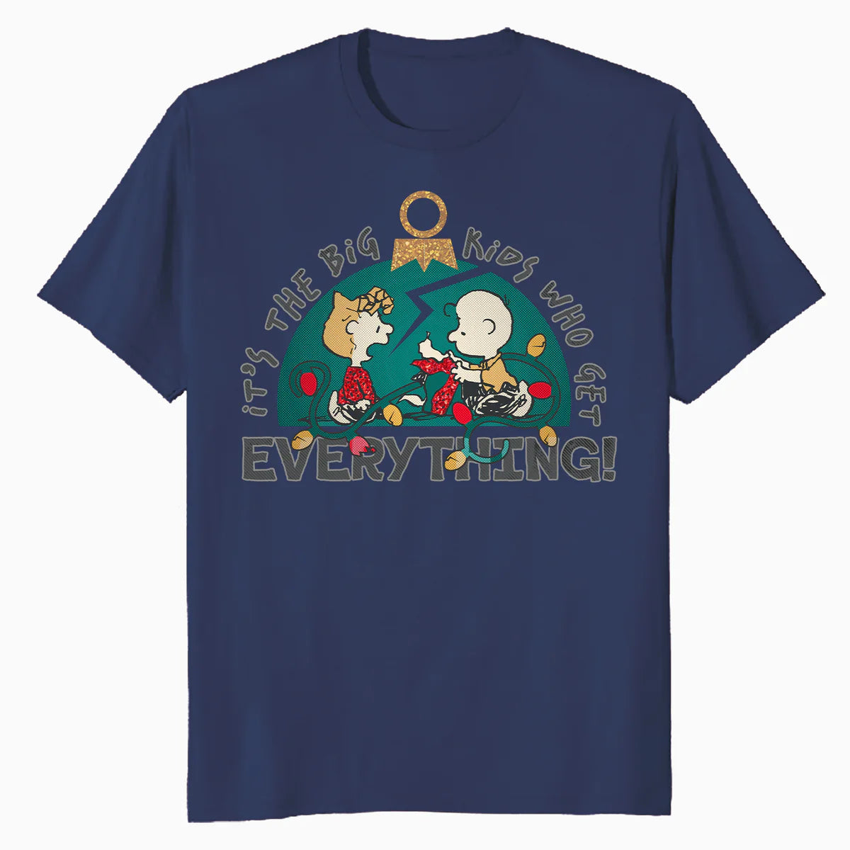 Peanuts Xmas Charlie Sally Brown Presents Big Kid Sparkle Official Men's T-Shirt