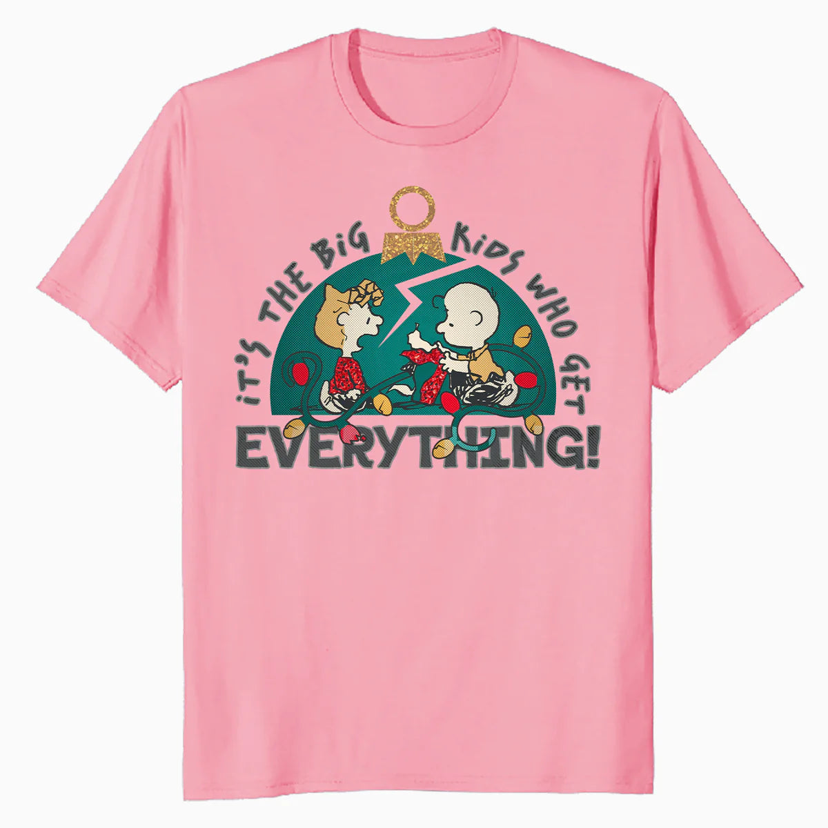 Peanuts Xmas Charlie Sally Brown Presents Big Kid Sparkle Official Men's T-Shirt