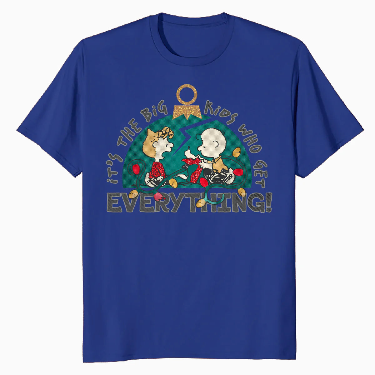 Peanuts Xmas Charlie Sally Brown Presents Big Kid Sparkle Official Men's T-Shirt