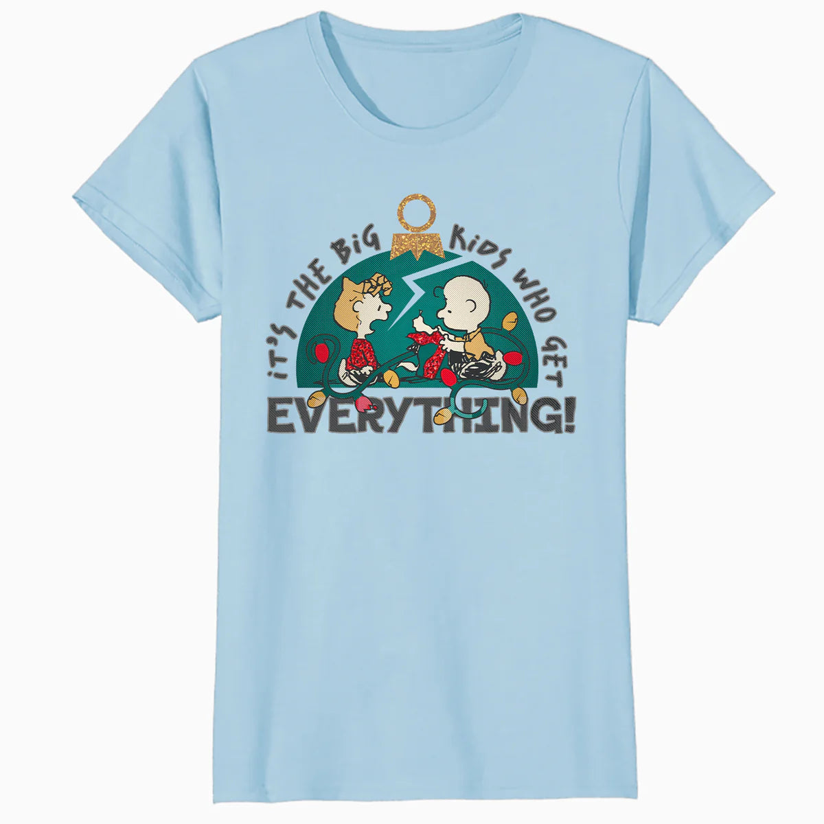 Peanuts Xmas Charlie Sally Brown Presents Big Kid Sparkle Official Women's SKINNY FIT T-Shirt