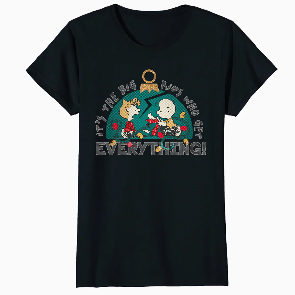 Peanuts Xmas Charlie Sally Brown Presents Big Kid Sparkle Official Women's SKINNY FIT T-Shirt